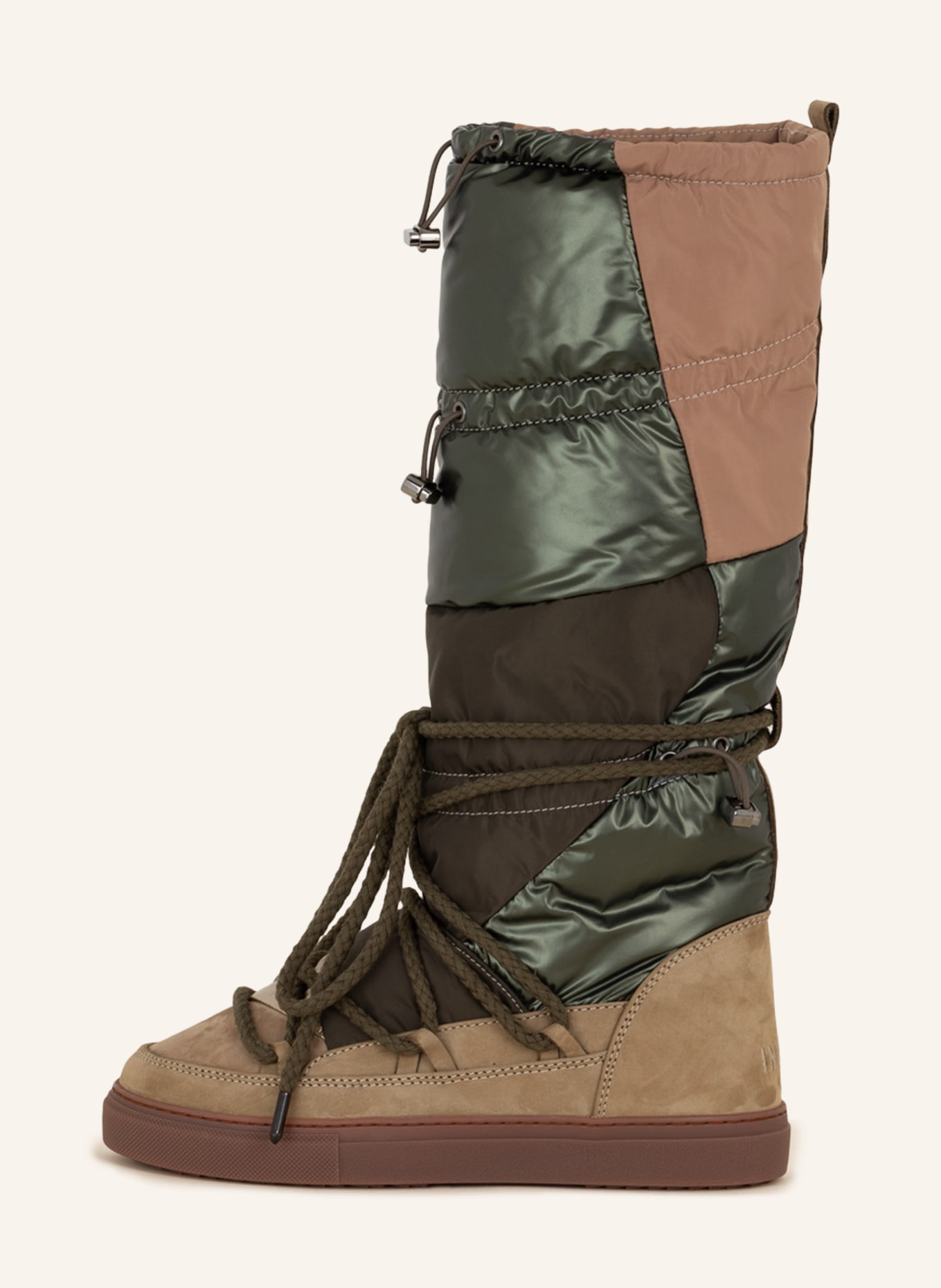 INUIKII Boots PUFFER HIGH, Color: GREEN/ COGNAC (Image 4)