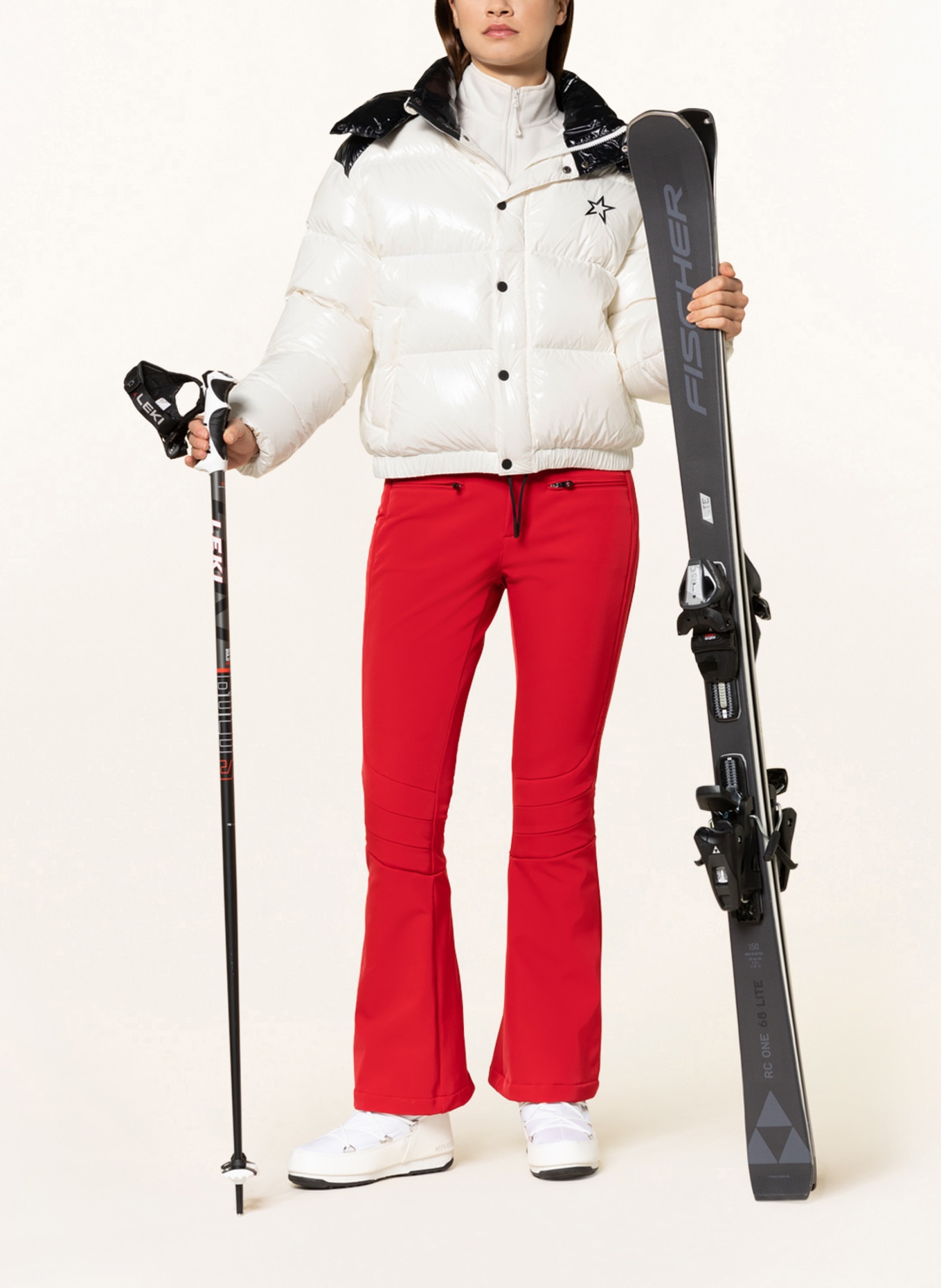 PERFECT MOMENT Down ski jacket MOMENT, Color: ECRU/ BLACK (Image 2)