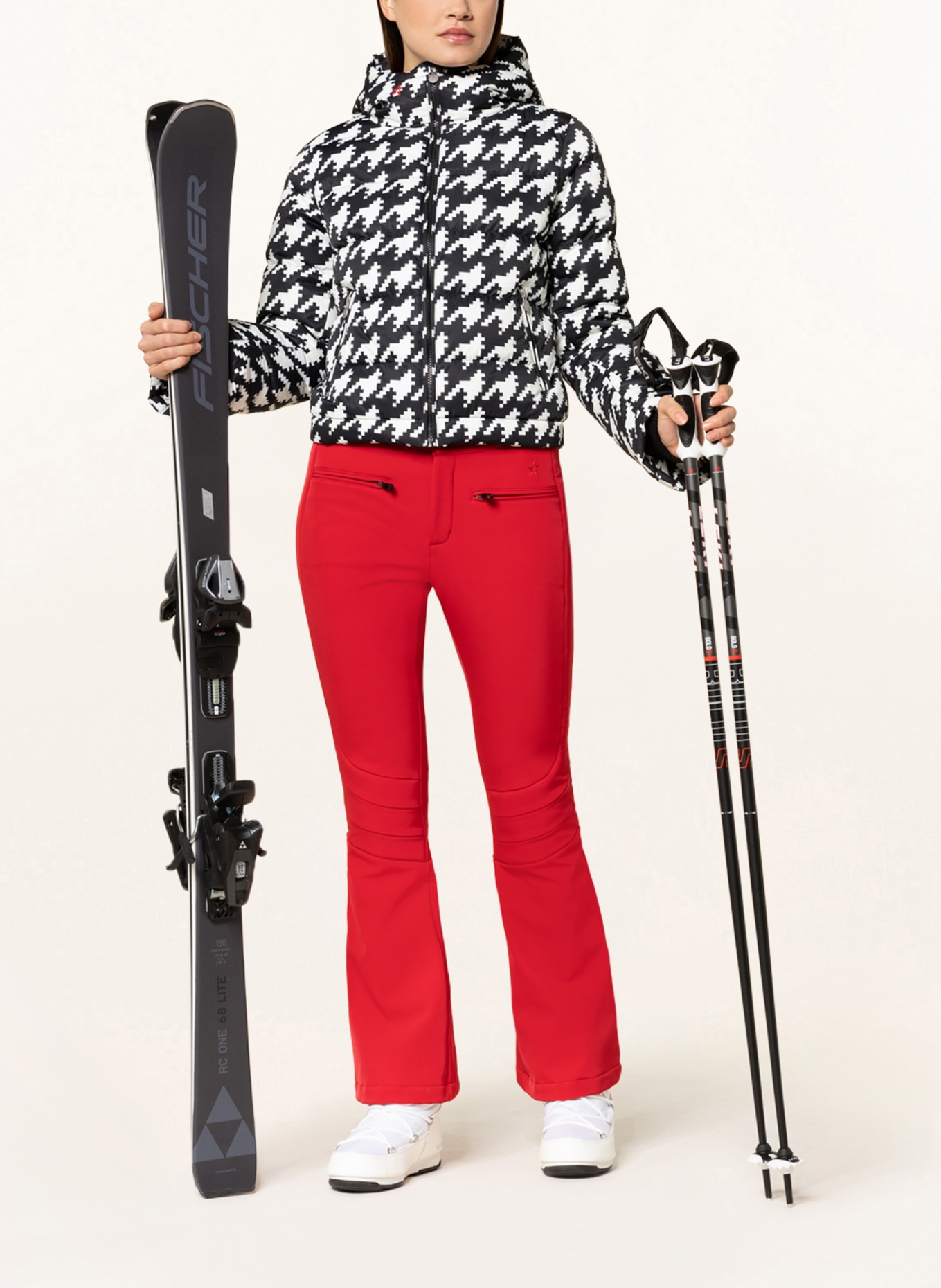 PERFECT MOMENT Down ski jacket POLAR FLARE, Color: BLACK/ WHITE (Image 2)