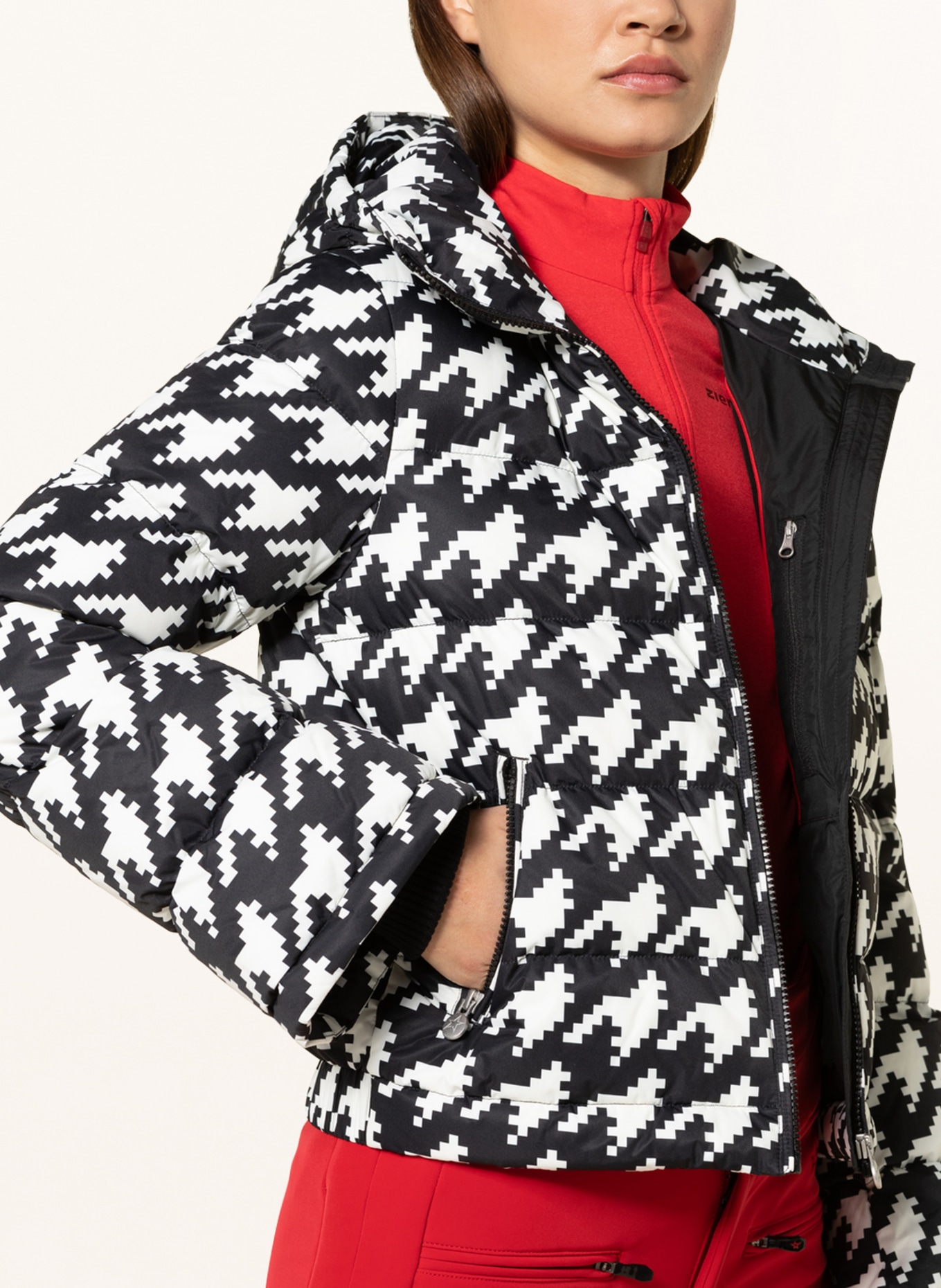 PERFECT MOMENT Down ski jacket POLAR FLARE, Color: BLACK/ WHITE (Image 5)