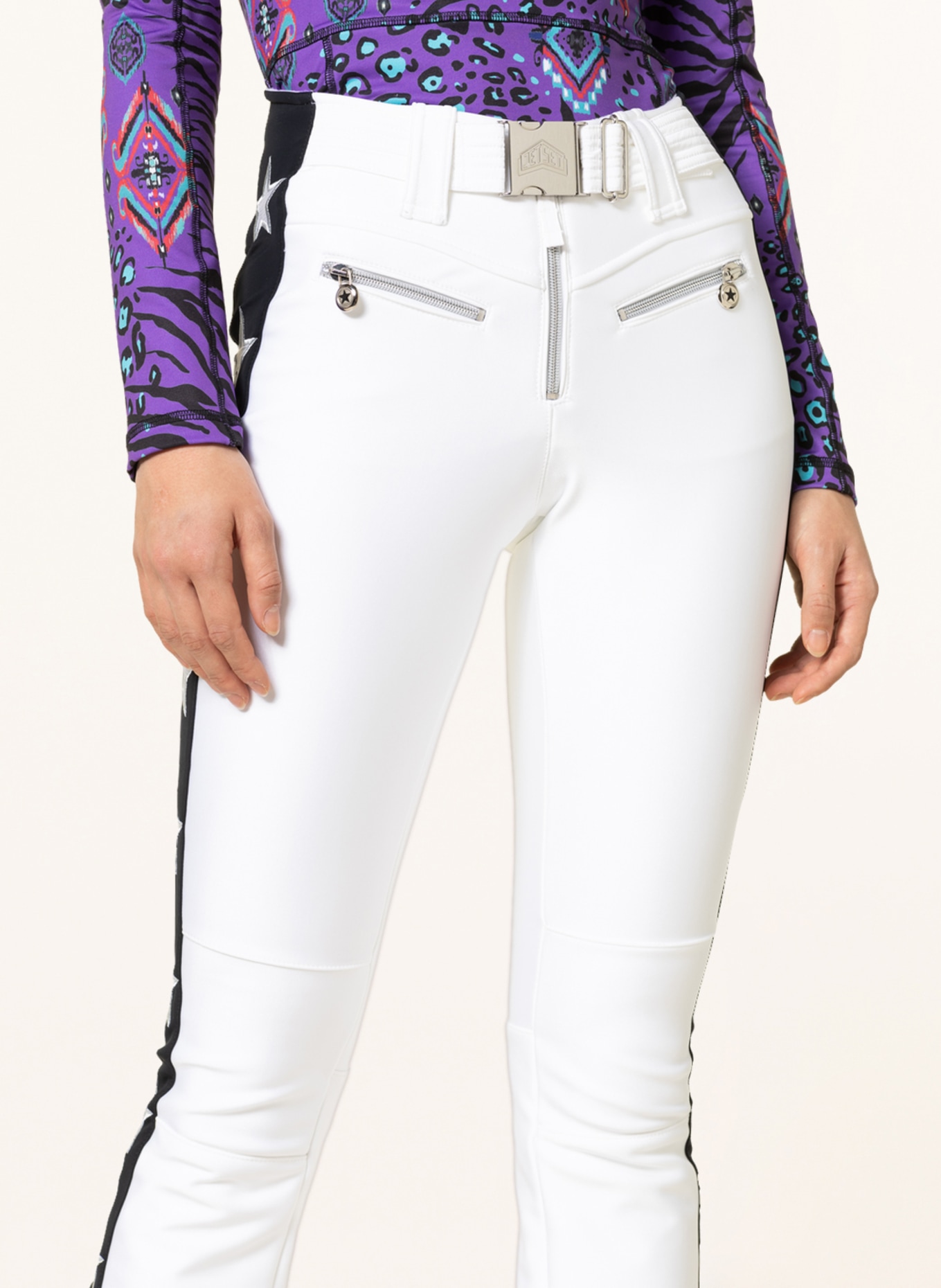 JET SET Softshell ski pants TIBY STAR , Color: WHITE/ BLACK (Image 5)