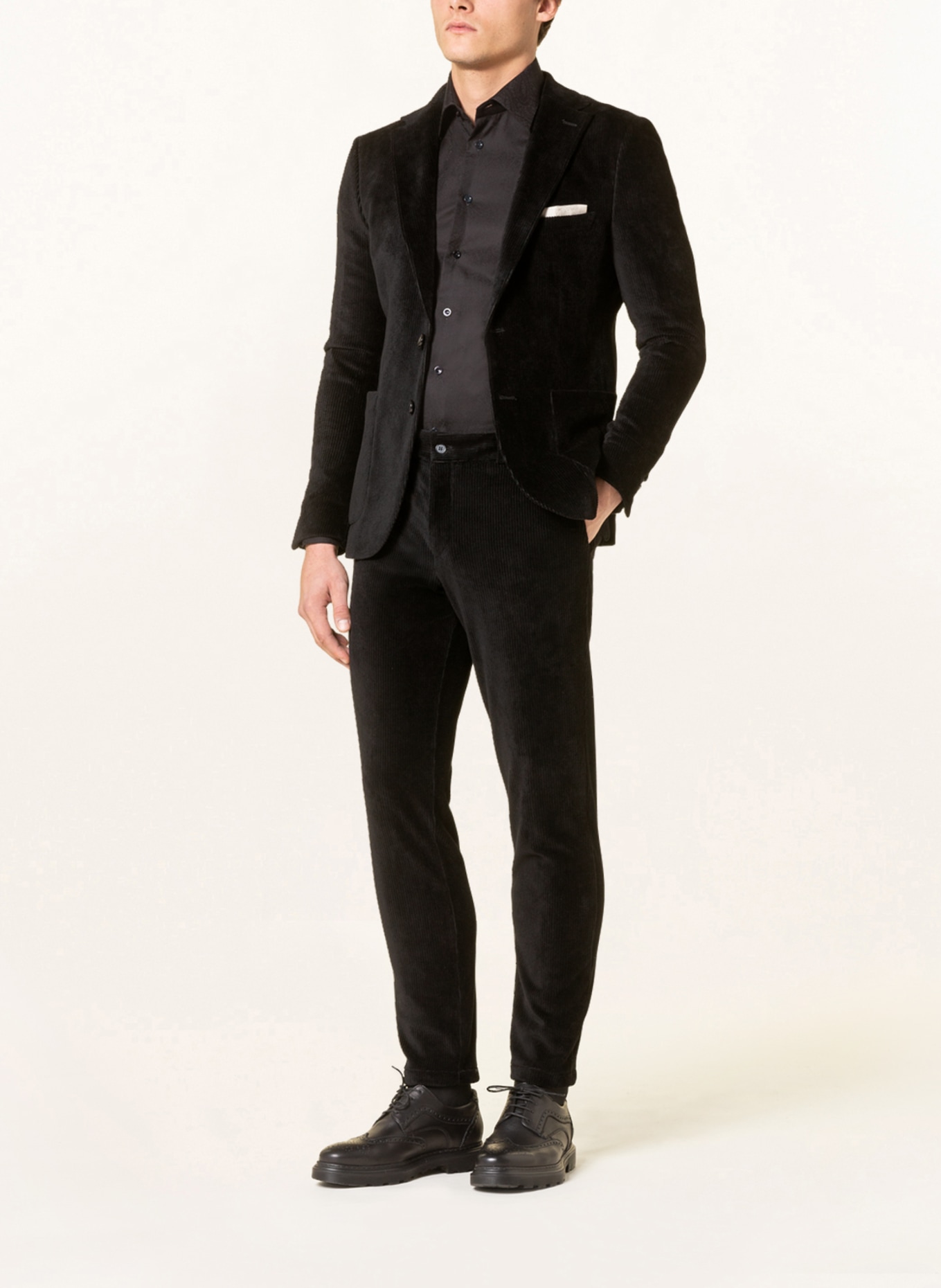 PAUL Anzughose Slim Fit aus Cord, Farbe: SCHWARZ (Bild 2)