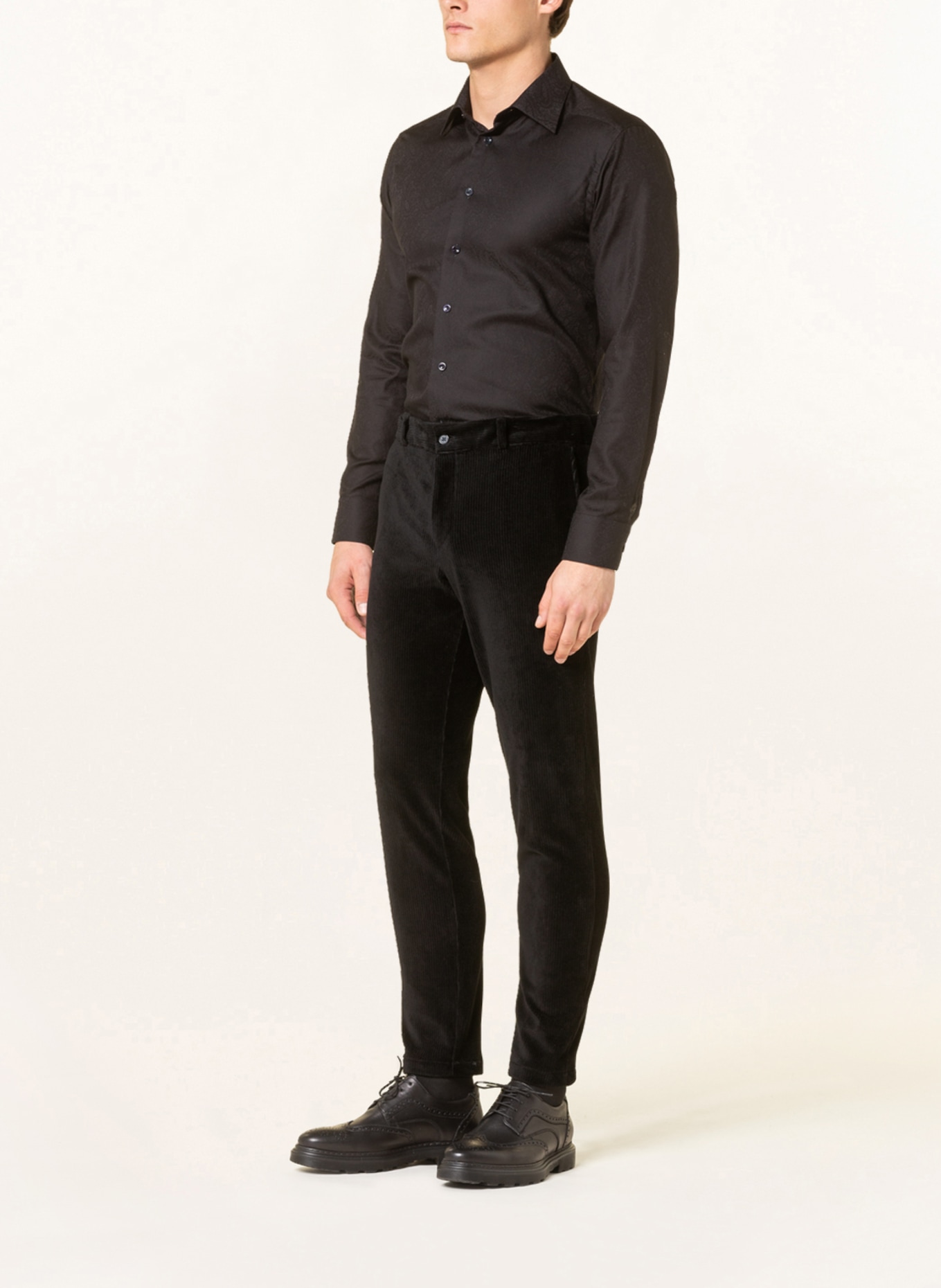 PAUL Anzughose Slim Fit aus Cord, Farbe: SCHWARZ (Bild 3)