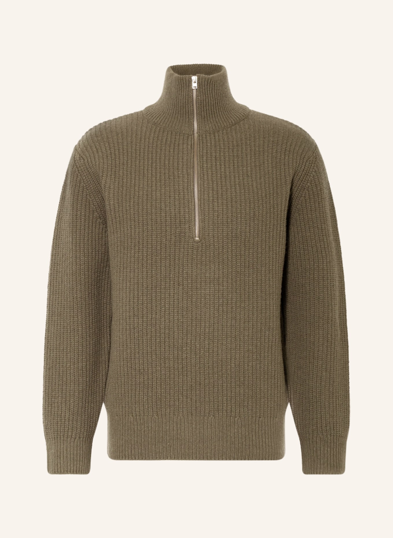 CLOSED Half-zip sweater: KHAKI