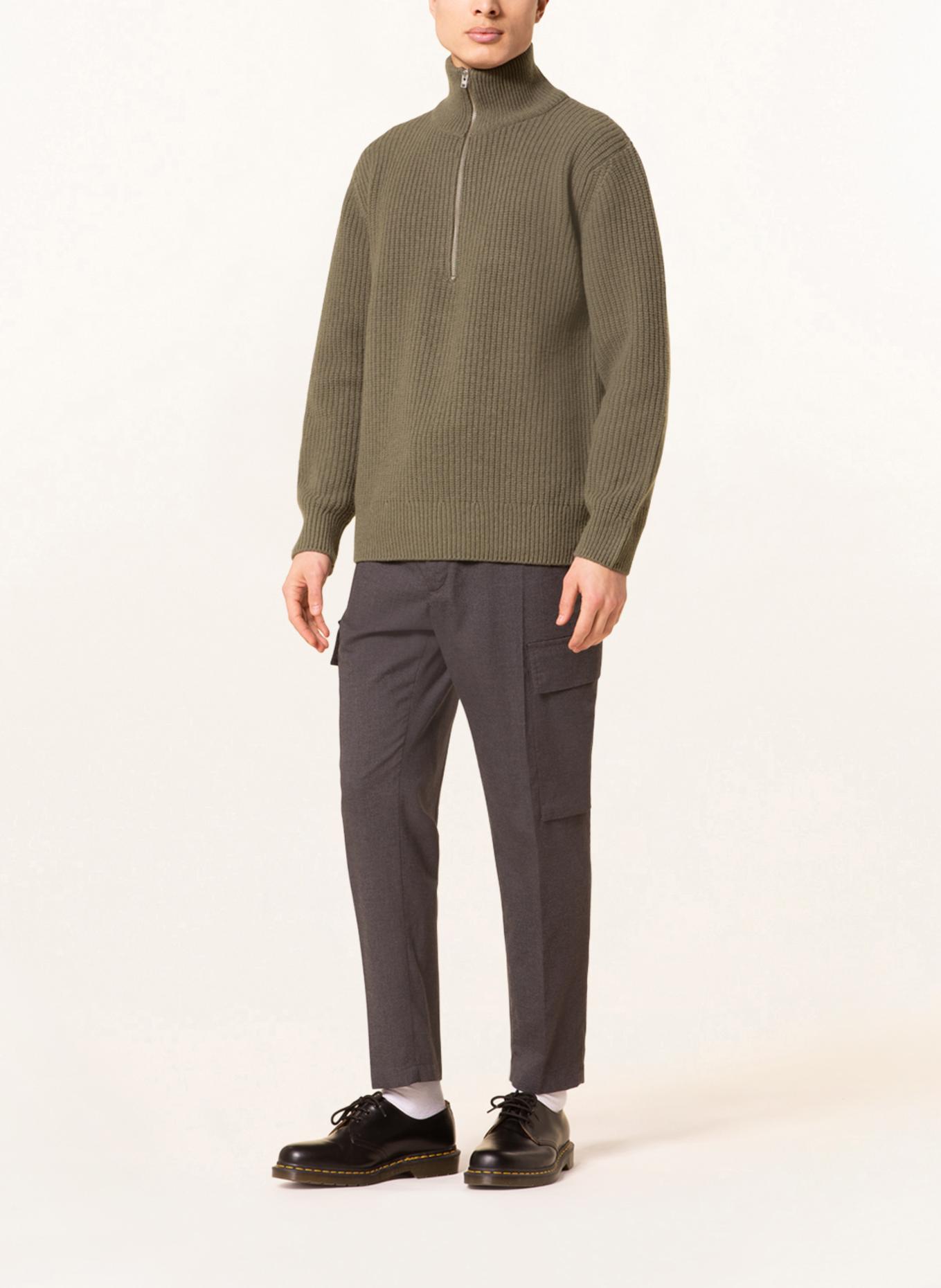 CLOSED Half-zip sweater: KHAKI