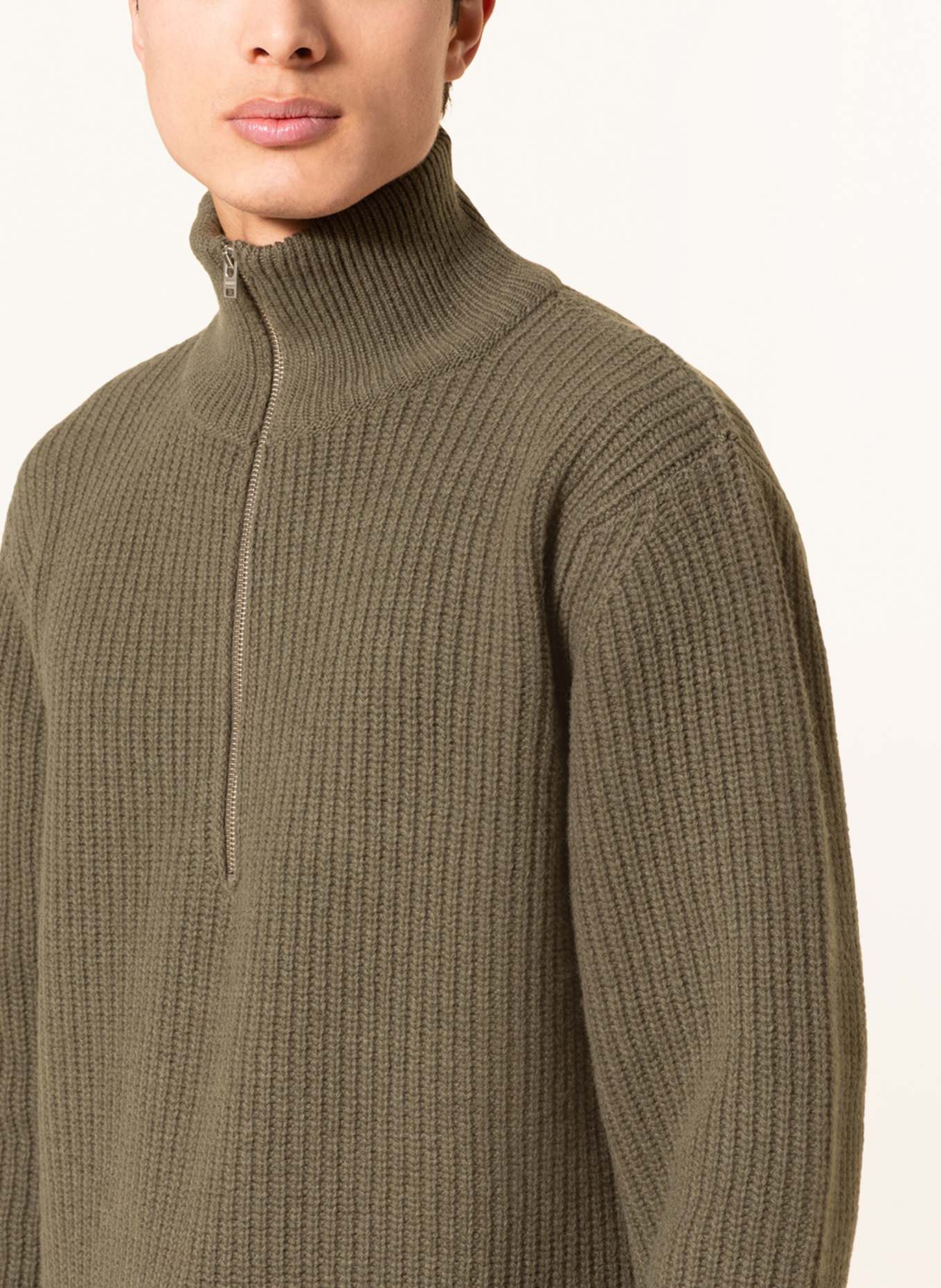 CLOSED Half-zip sweater: KHAKI