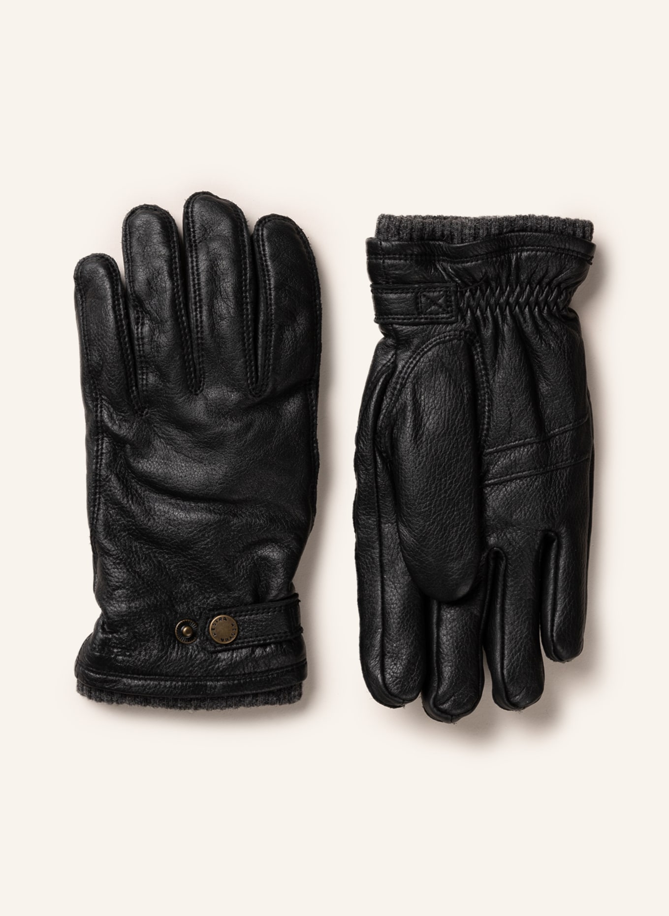 HESTRA Leather gloves UTSJÖ, Color: BLACK (Image 1)