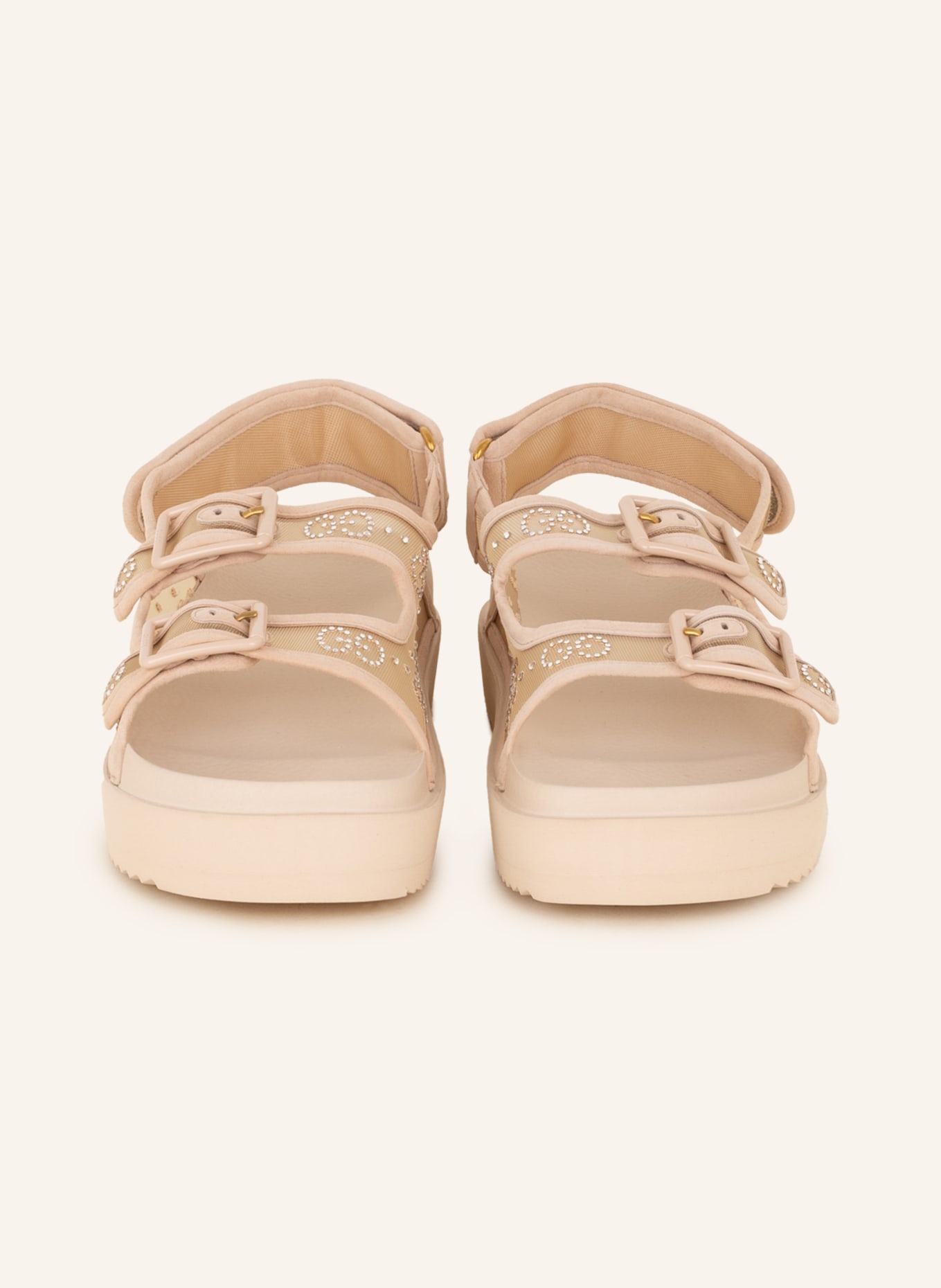 GUCCI Platform sandals with decorative gems, Color: 9960 LT POWDER/SKIN ROSE (Image 3)