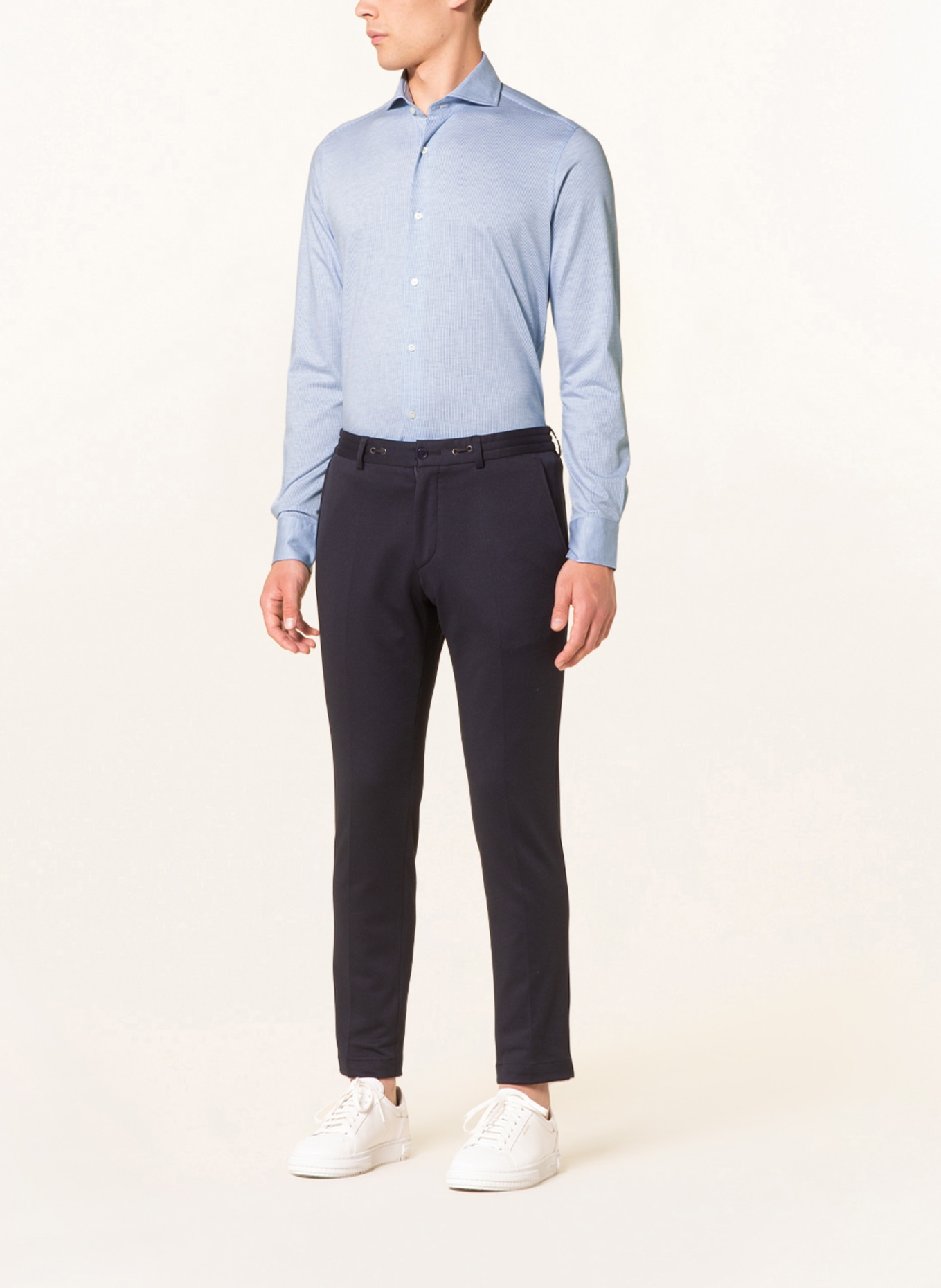PAUL Jersey shirt slim fit , Color: WHITE/ LIGHT BLUE (Image 2)