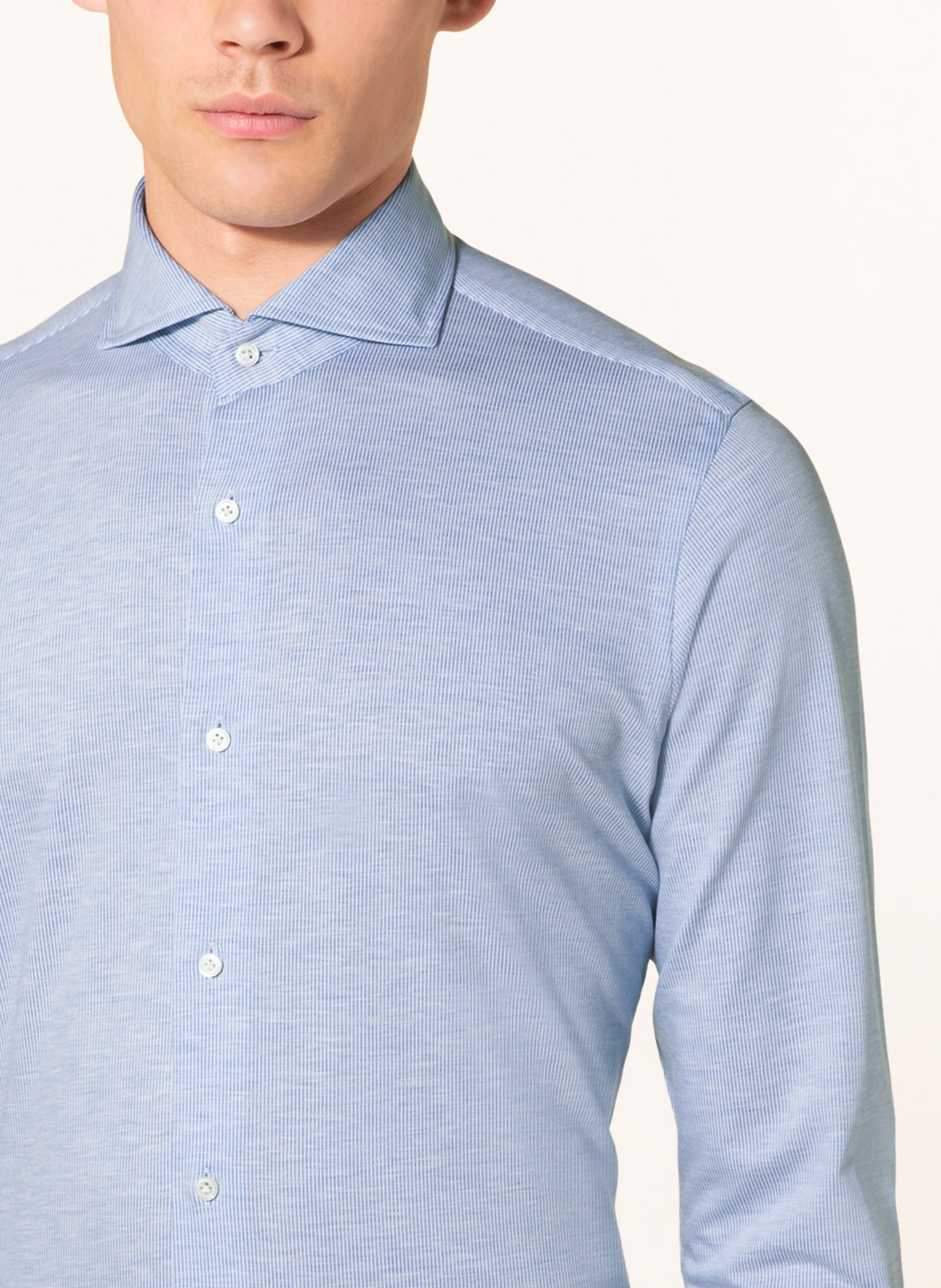 PAUL Jersey shirt slim fit , Color: WHITE/ LIGHT BLUE (Image 4)