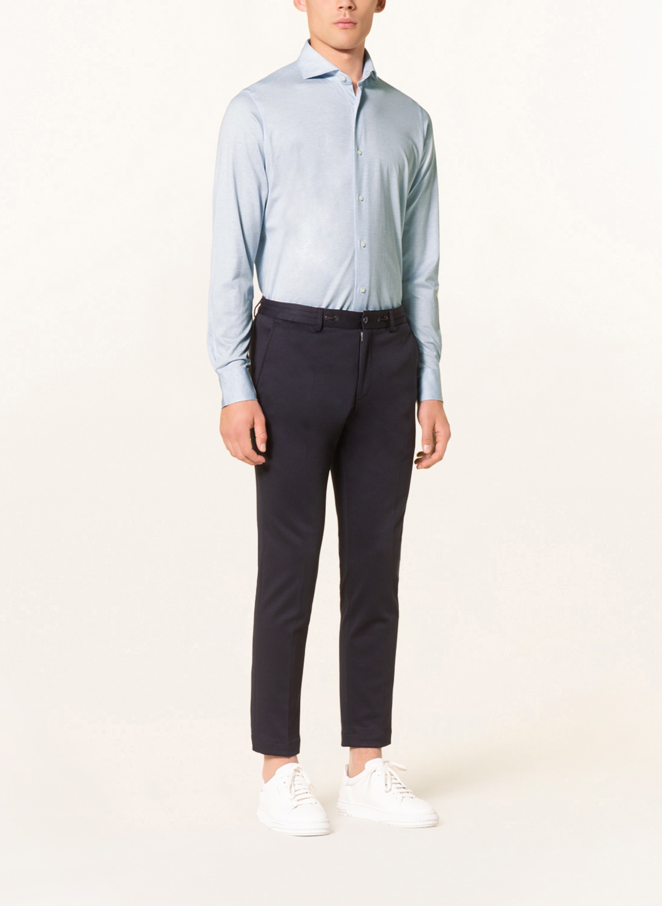 PAUL Jersey shirt slim fit , Color: LIGHT BLUE/ WHITE (Image 2)