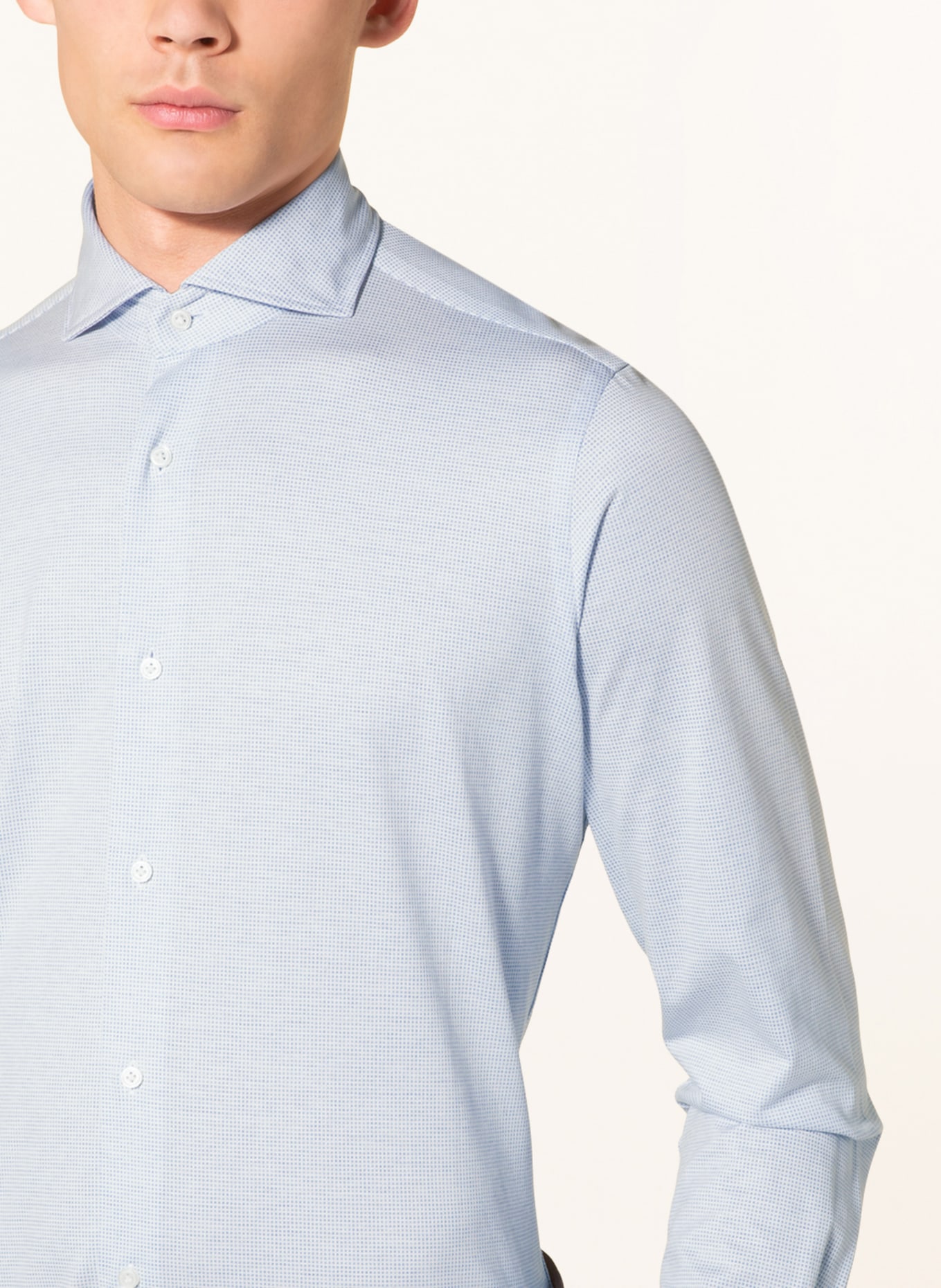 PAUL Jersey shirt slim fit , Color: LIGHT BLUE/ WHITE (Image 4)