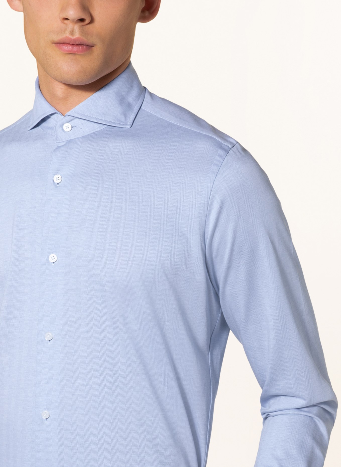 PAUL Jersey shirt slim fit , Color: LIGHT BLUE/ BLUE (Image 4)