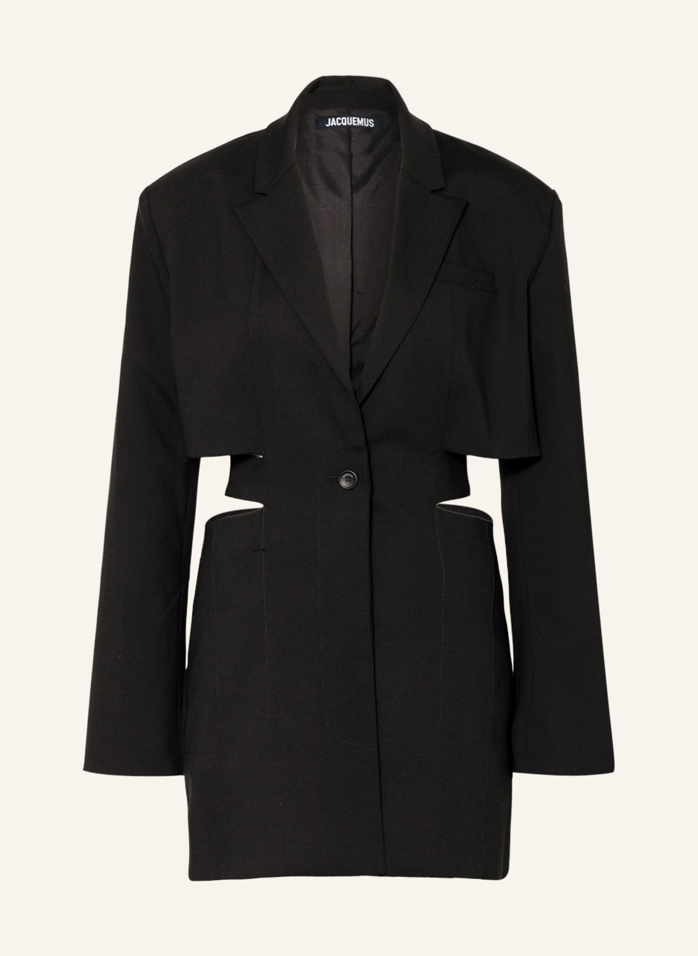 JACQUEMUS Blazer dress LA ROBE BARI with cut-out, Color: BLACK (Image 1)