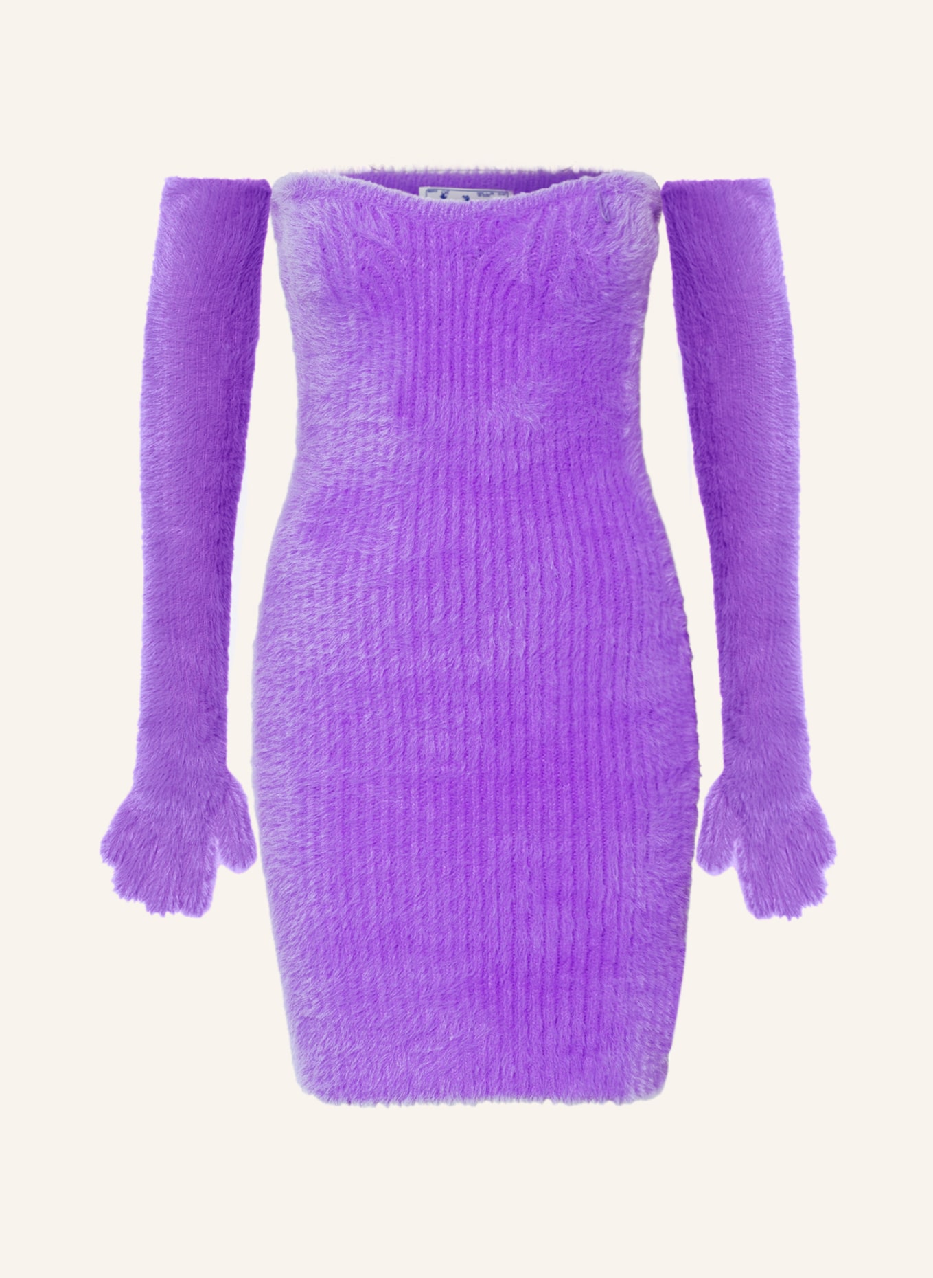 Off-White Off-Shoulder-Kleid mit Handschuhen, Farbe: LILA (Bild 1)