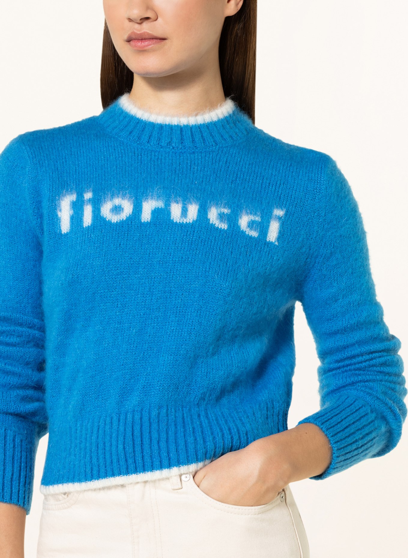 FIORUCCI Pullover mit Mohair, Farbe: BLAU/ WEISS (Bild 4)