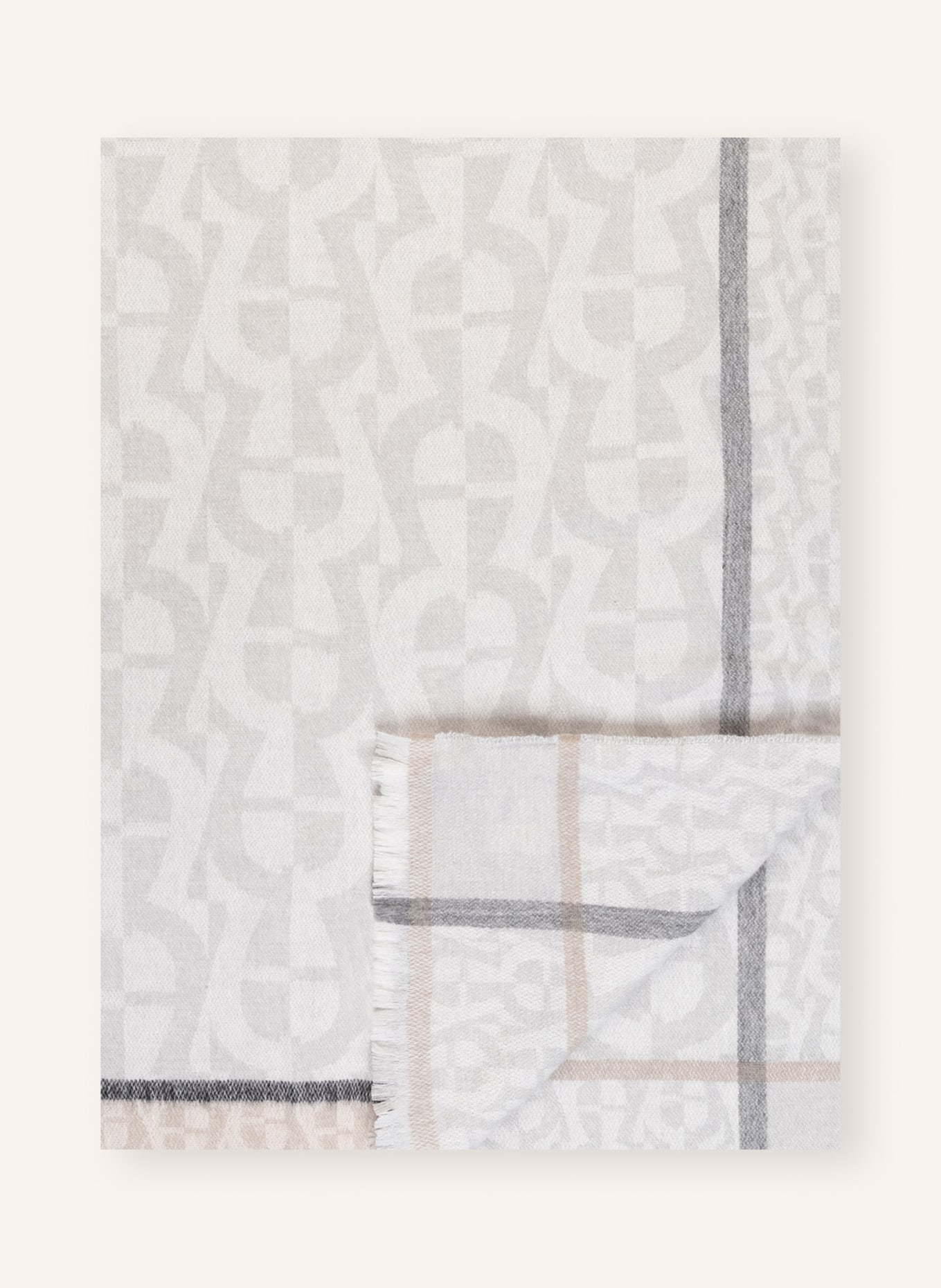 AIGNER Plaid LANA : CREME/ HELLGRAU