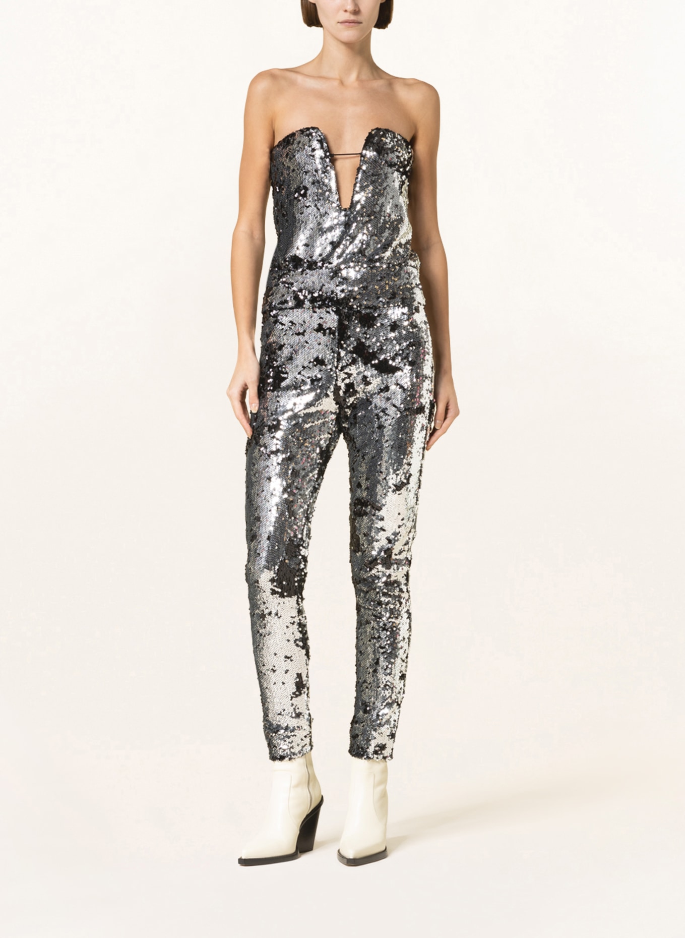 ISABEL MARANT Top MANDY with cut-out and sequins, Color: SILVER (Image 2)