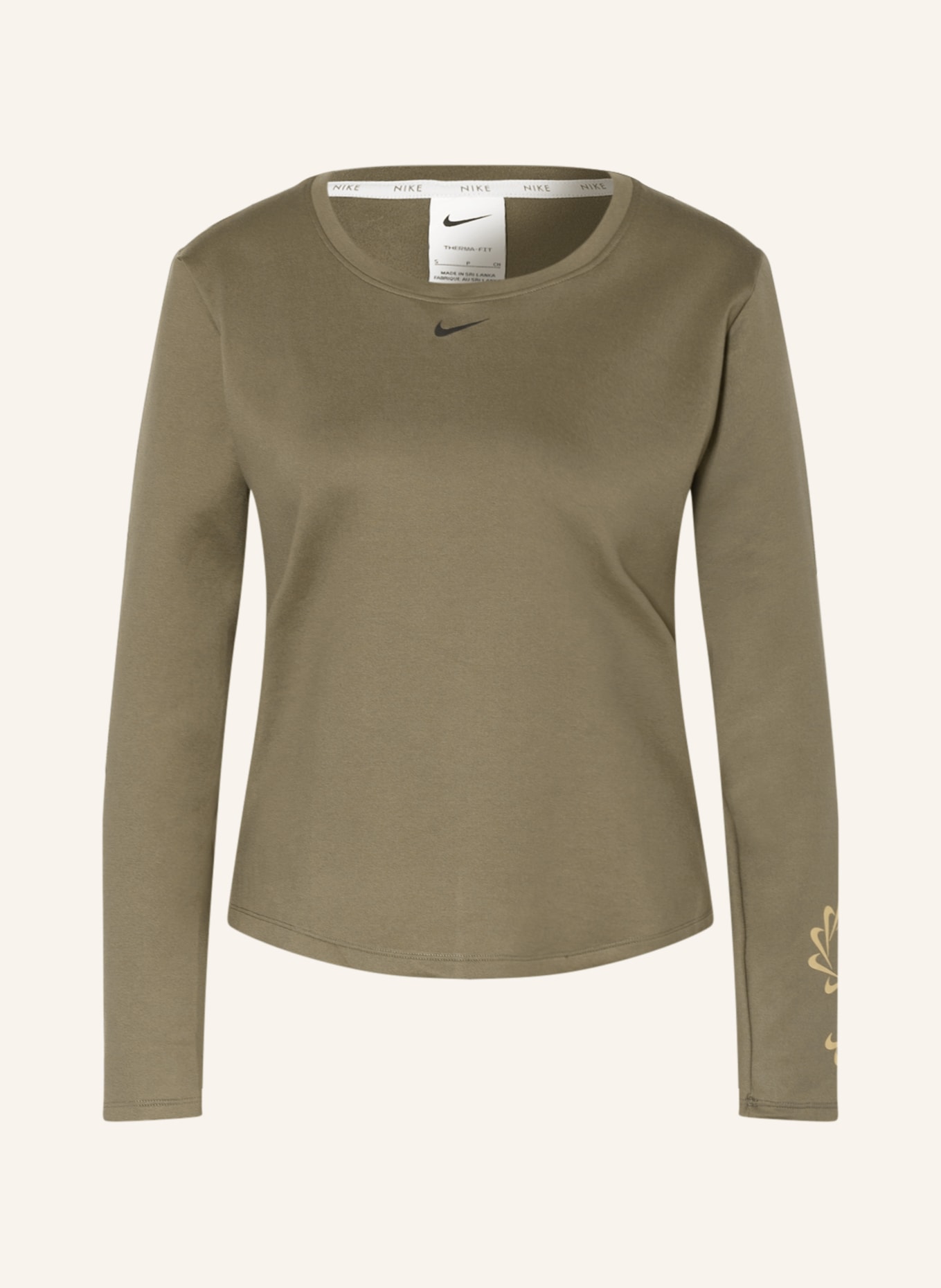 Nike Tričko s dlouhým rukávem THERMA-FIT ONE, Barva: OLIVOVÁ (Obrázek 1)