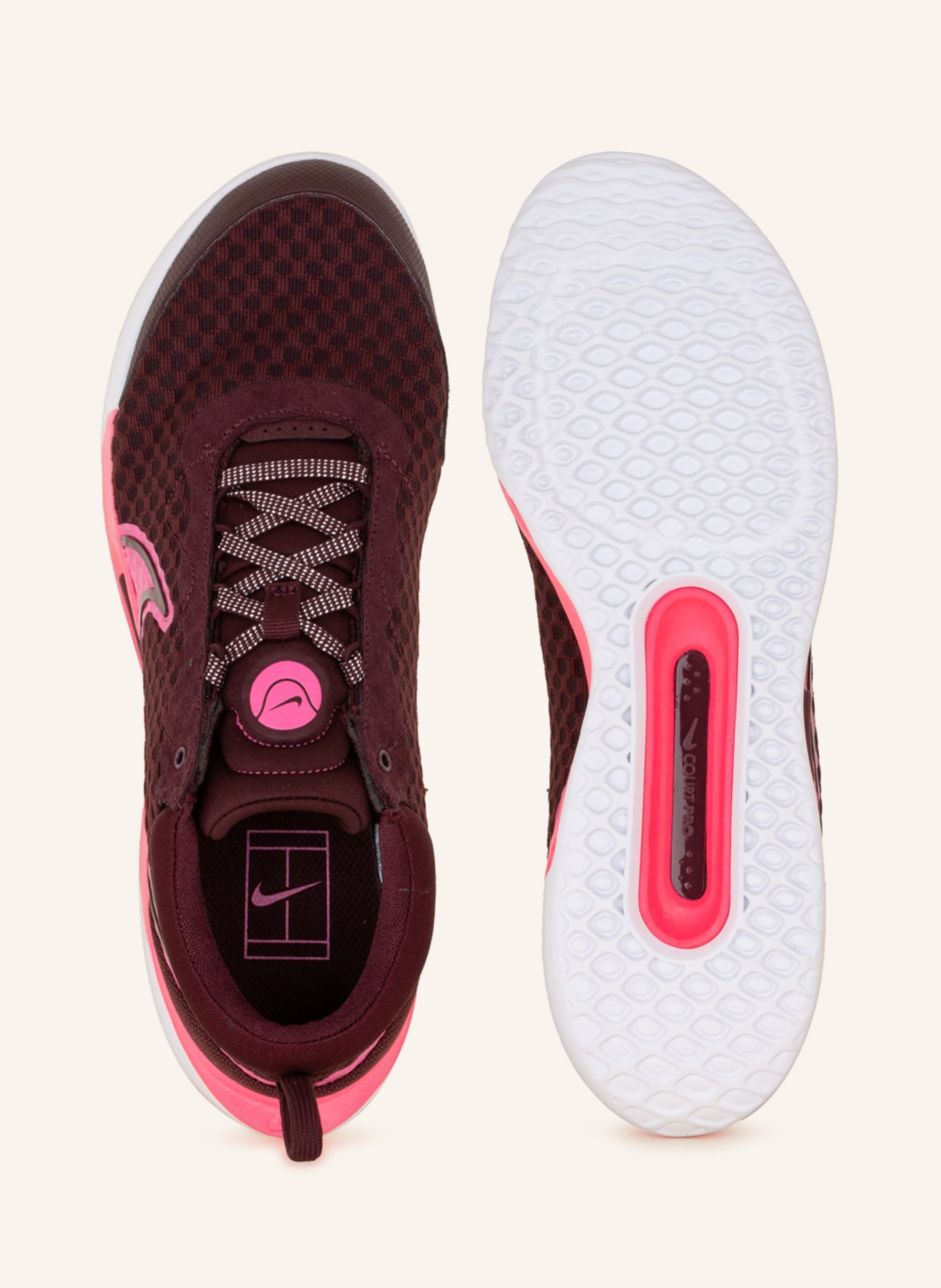 Nike Tenisové boty ZOOM COURT PRO HC PREMIUM, Barva: TMAVĚ ČERVENÁ (Obrázek 5)