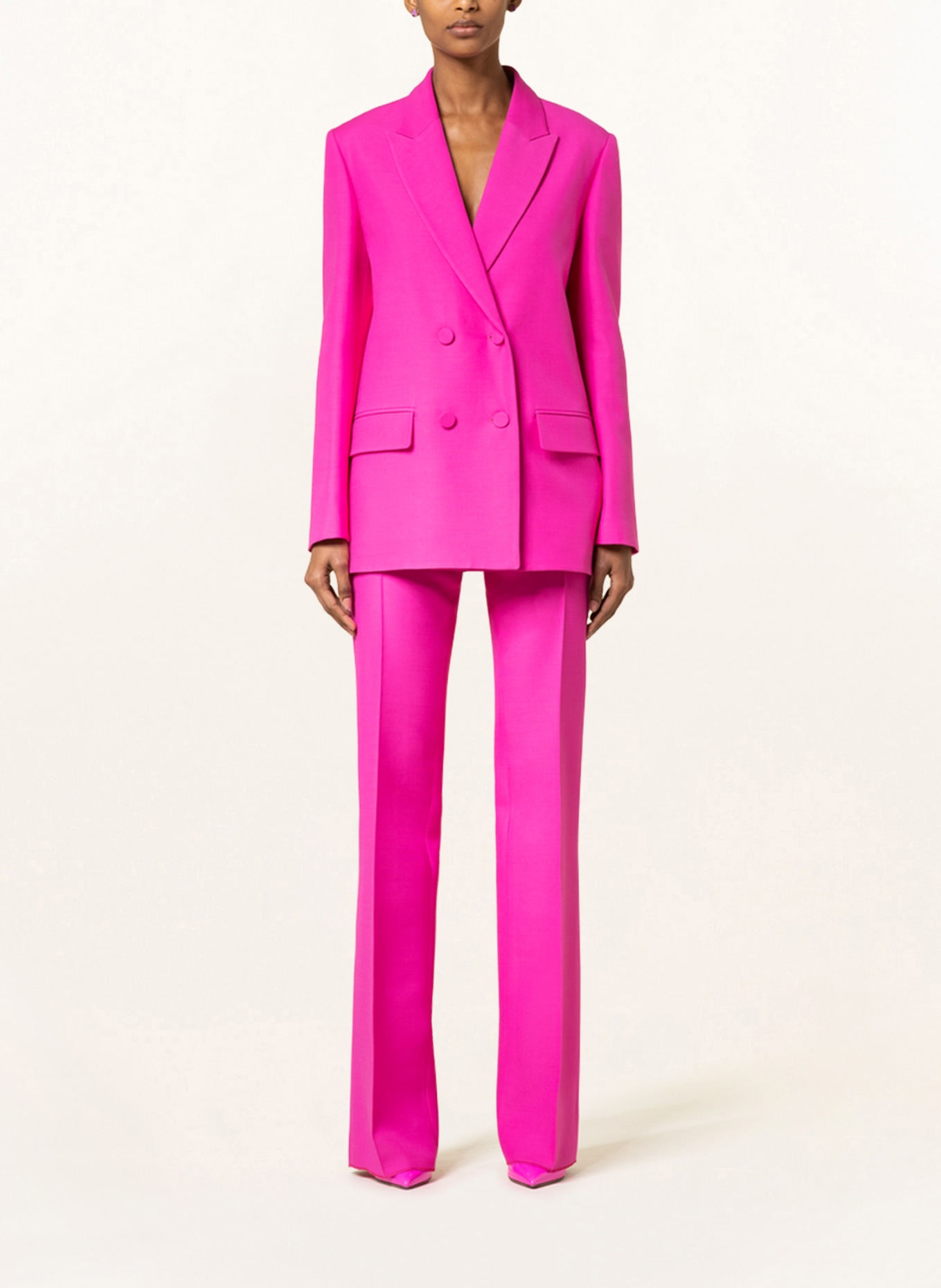 VALENTINO Oversized blazer with silk, Color: PINK (Image 2)