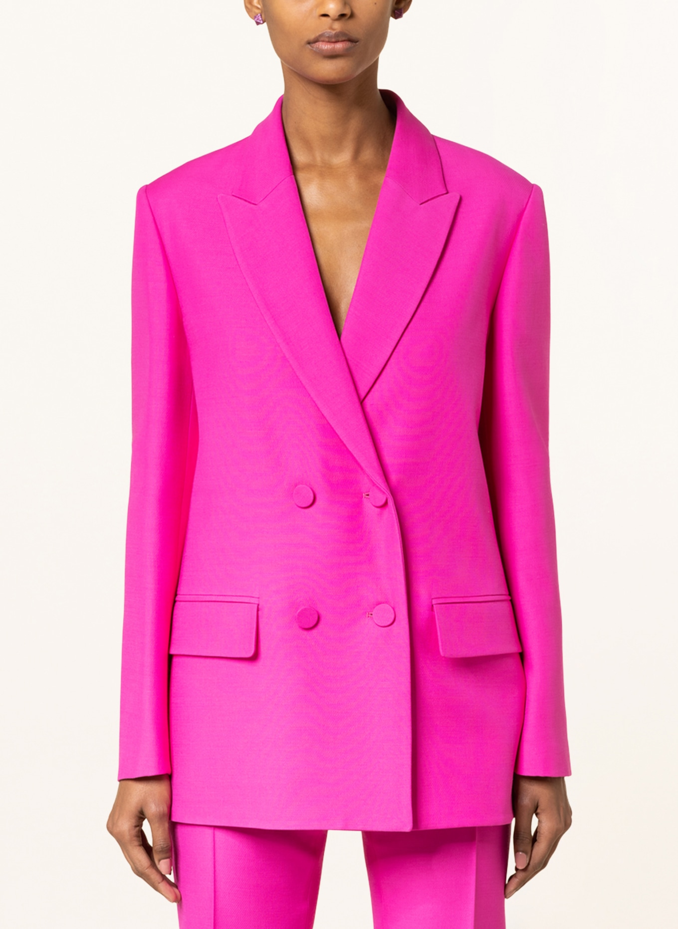 VALENTINO Oversized blazer with silk, Color: PINK (Image 4)