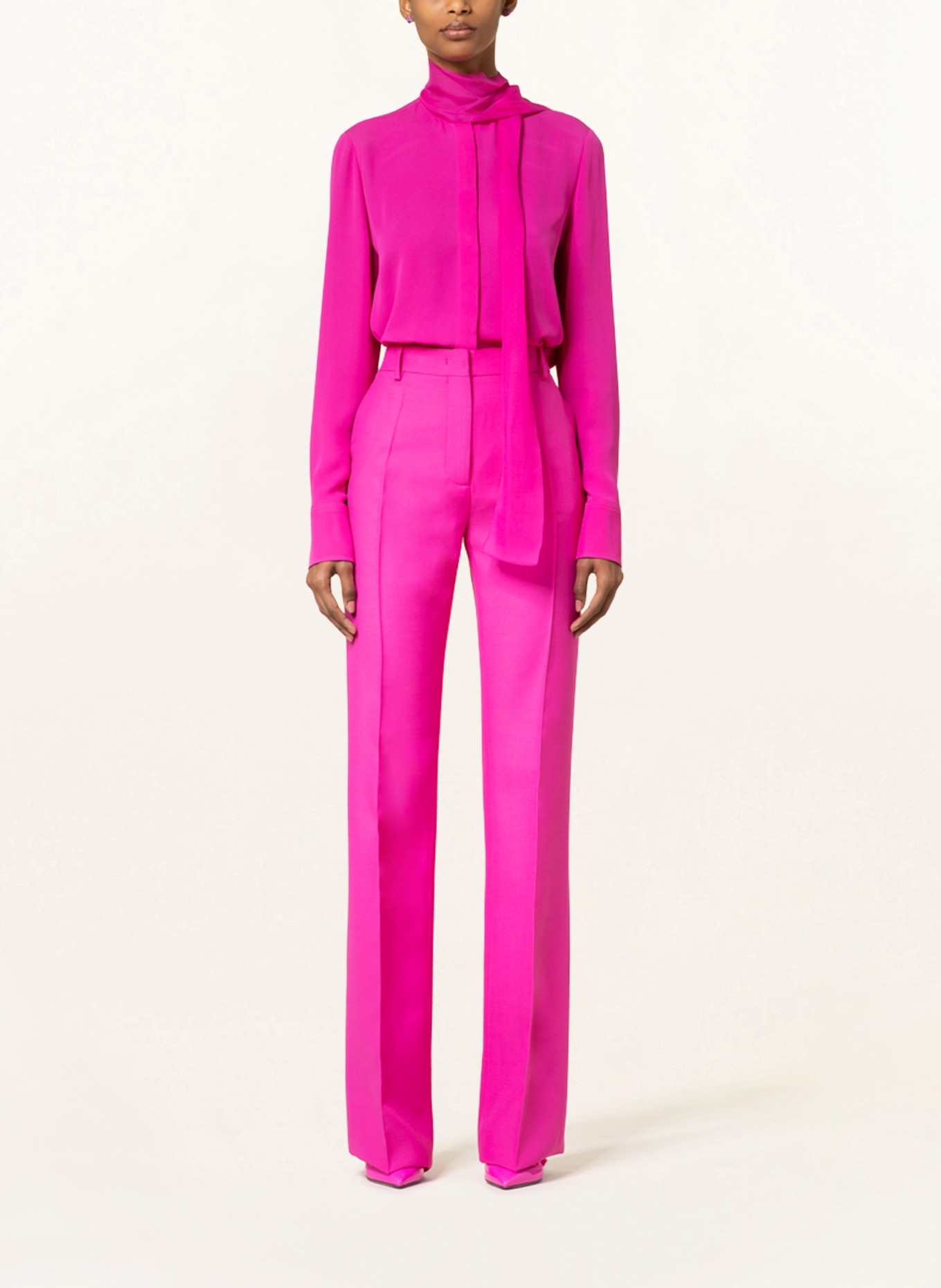 VALENTINO Bow-tie blouse in silk, Color: PINK (Image 2)