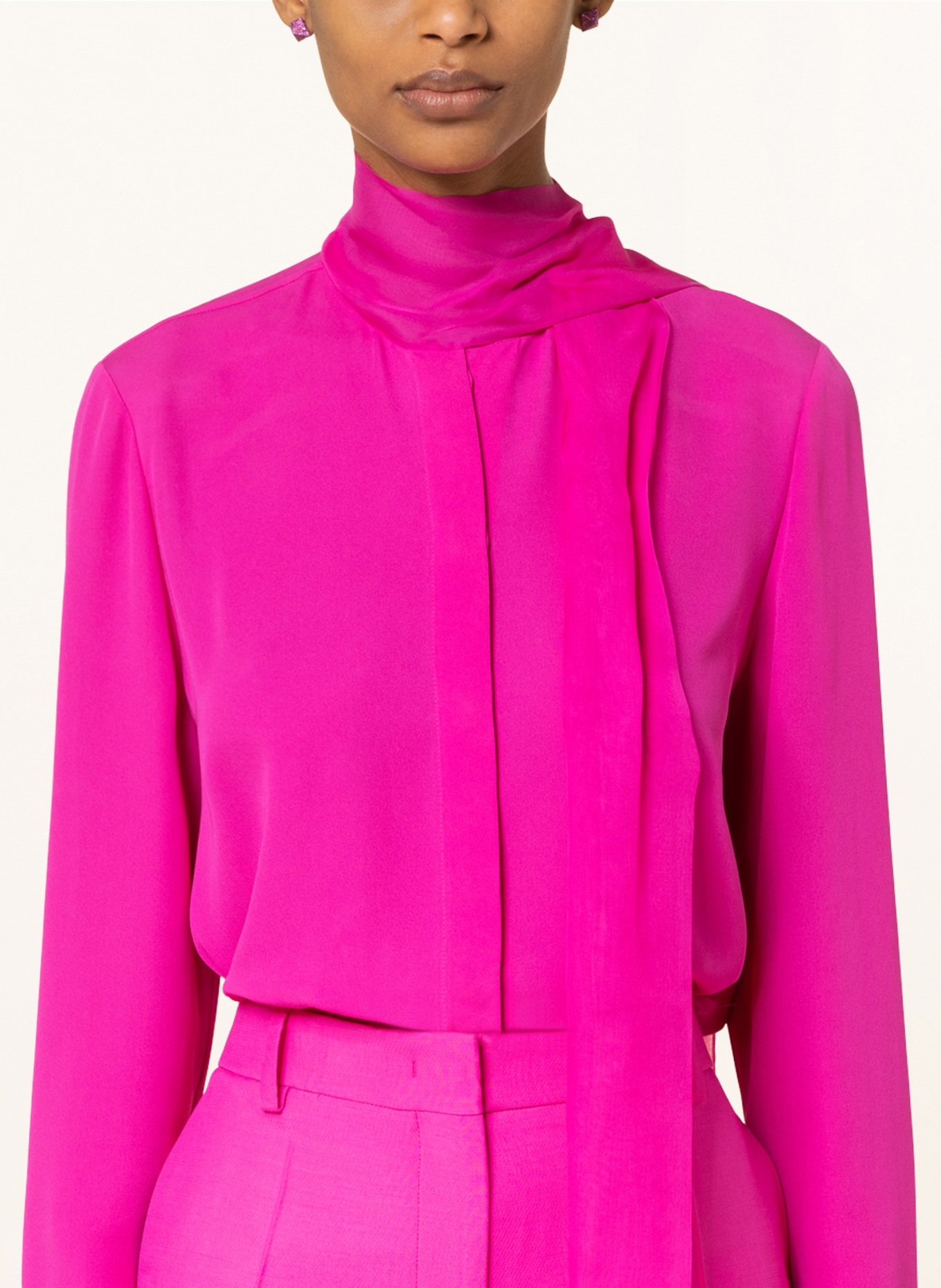 VALENTINO Bow-tie blouse in silk, Color: PINK (Image 4)