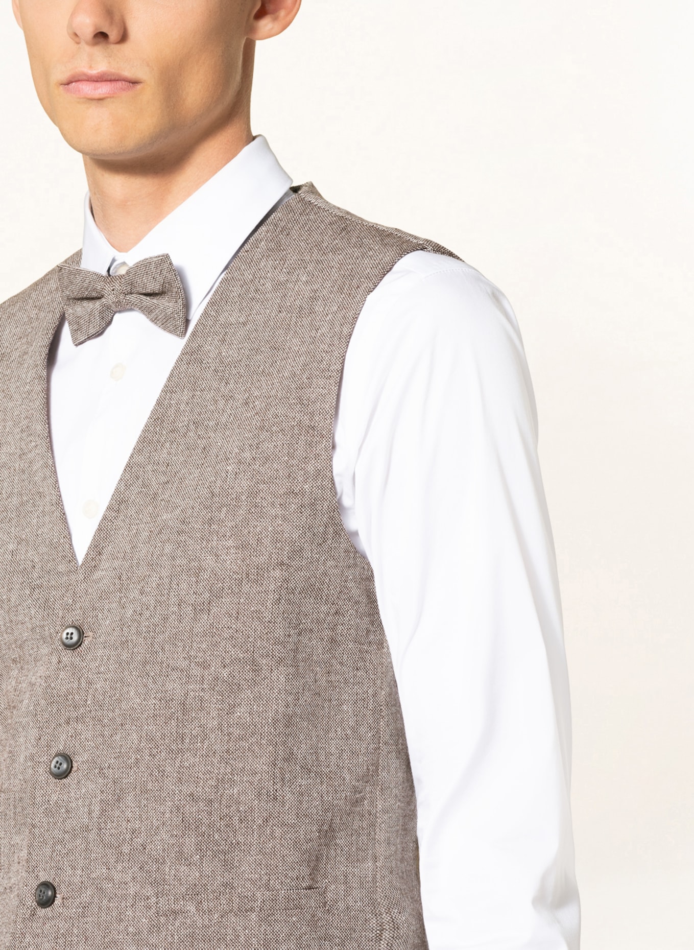 Prince BOWTIE Set: Suit vest, bow tie and pocket square, Color: BEIGE (Image 4)