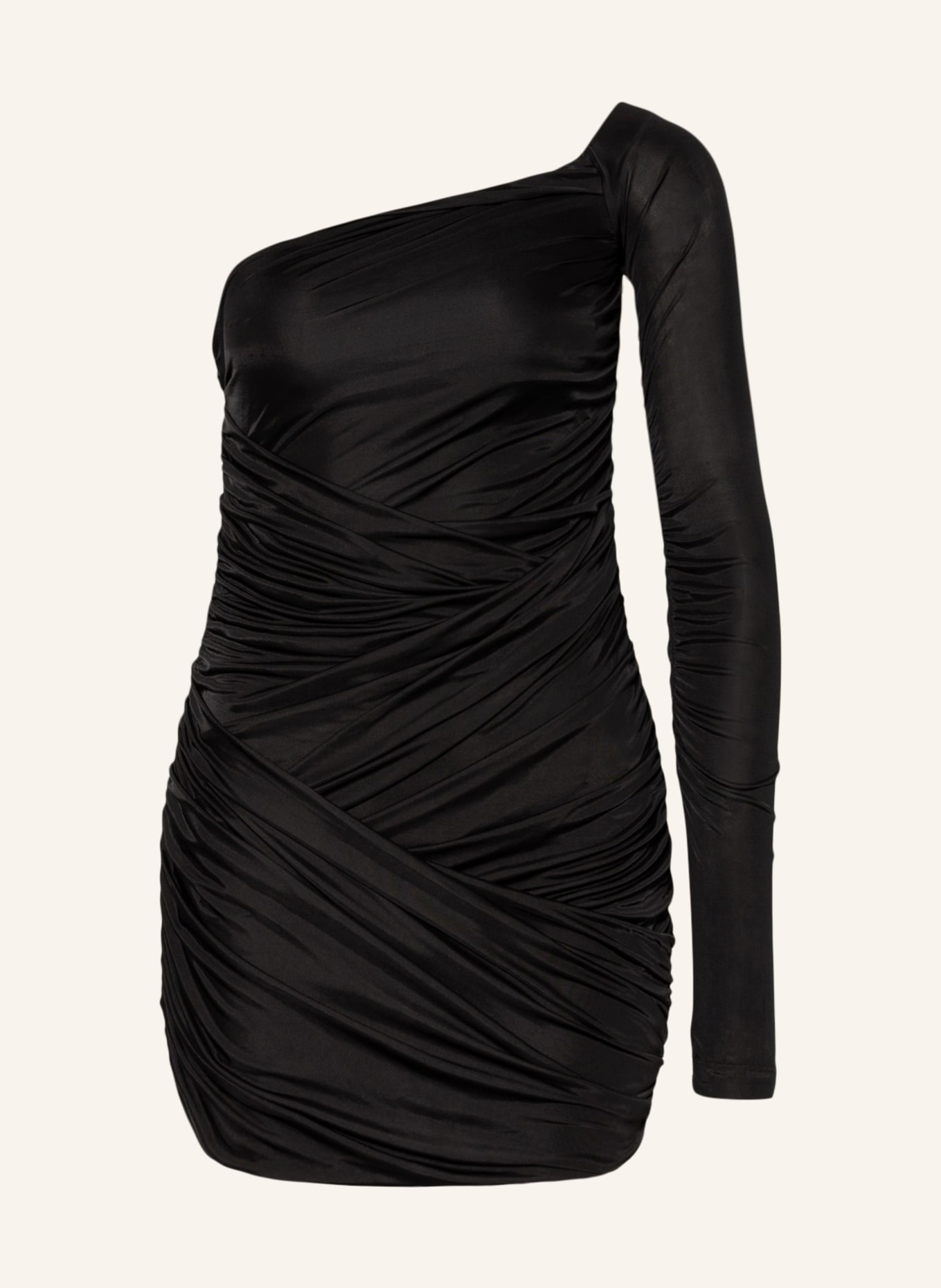 GAUGE81 One-shoulder dress VALMIERA , Color: BLACK (Image 1)