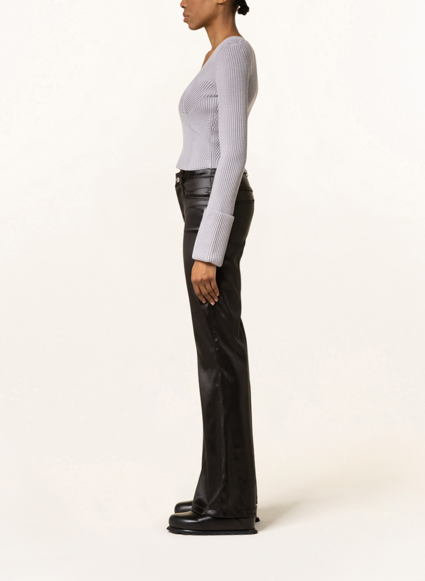 GAUGE81 Satin pants ATHY , Color: BLACK (Image 4)