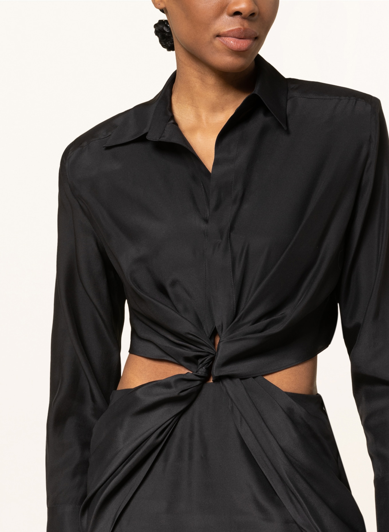 GAUGE81 Silk dress TOKAI, Color: BLACK (Image 4)