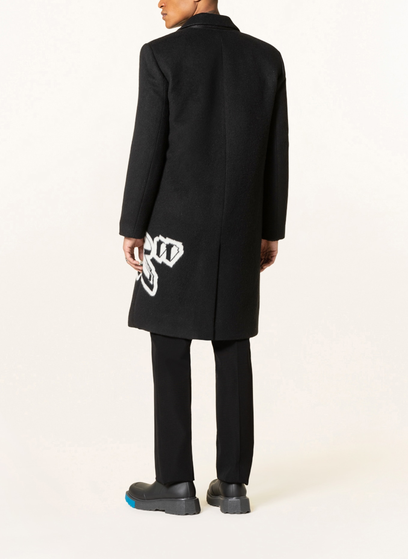 Off-White Wool coat, Color: BLACK/ WHITE (Image 3)