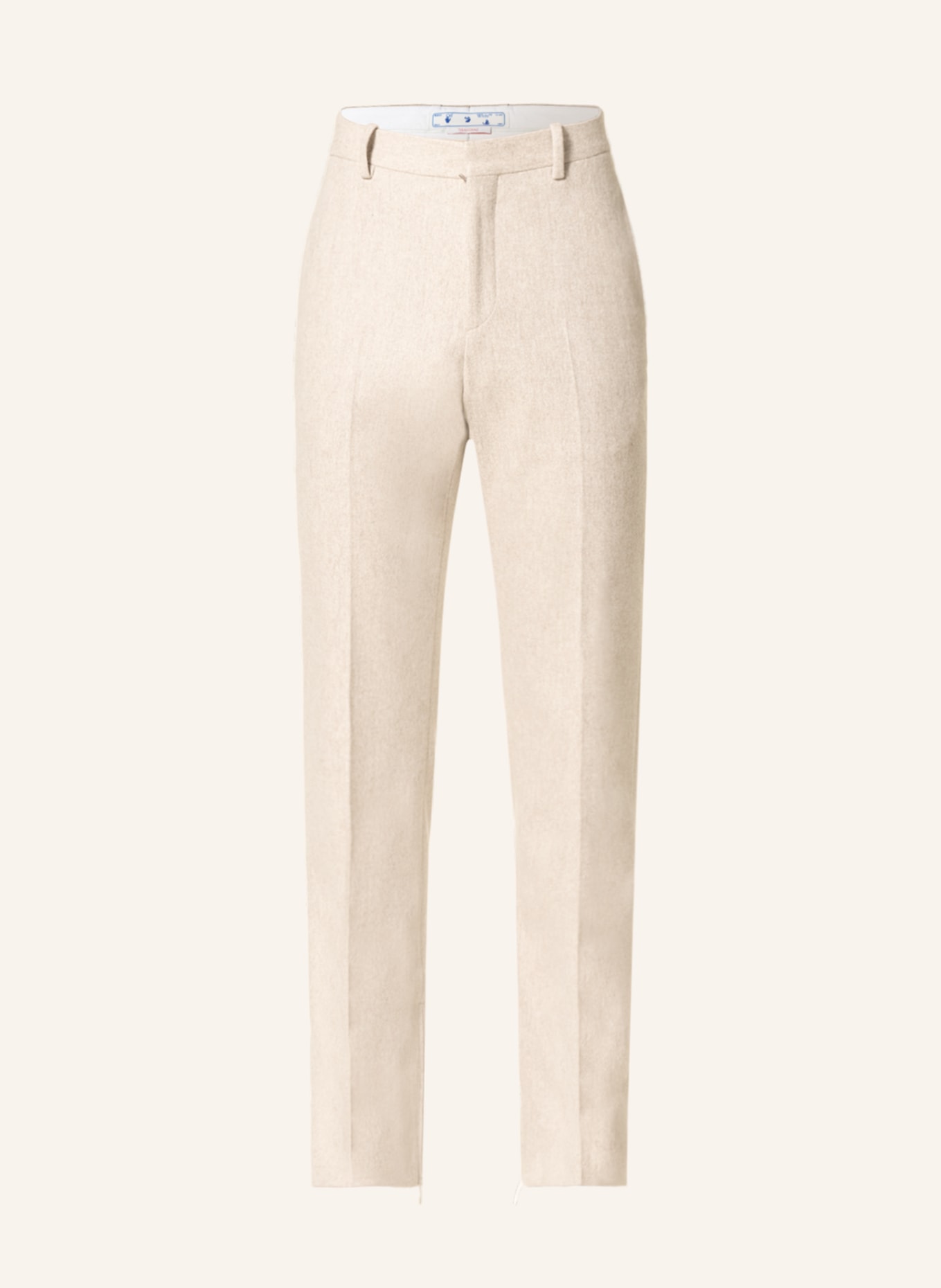 Off-White Spodnie garniturowe slim fit, Kolor: KREMOWY (Obrazek 1)