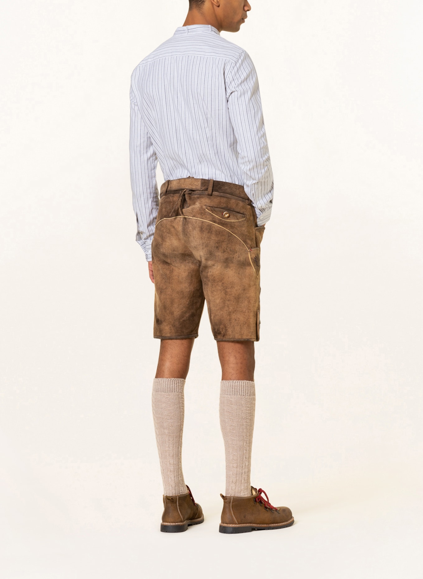 Gottseidank Trachtenhemd LENZ Extra Slim Fit mit Stehkragen, Farbe: BLAUGRAU/ WEISS (Bild 3)