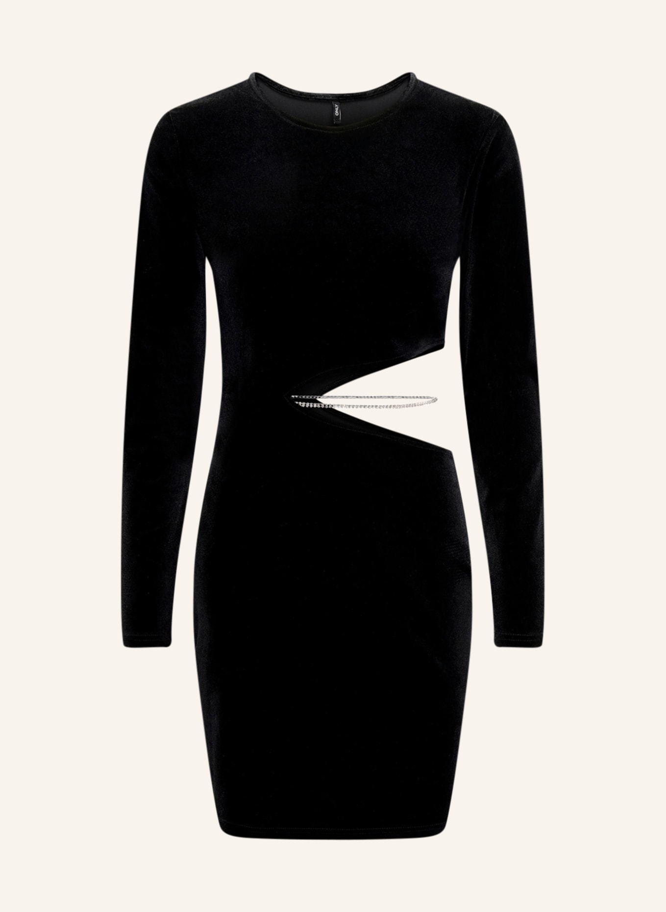 ONLY Velvet dress with decorative gems, Color: BLACK (Image 1)
