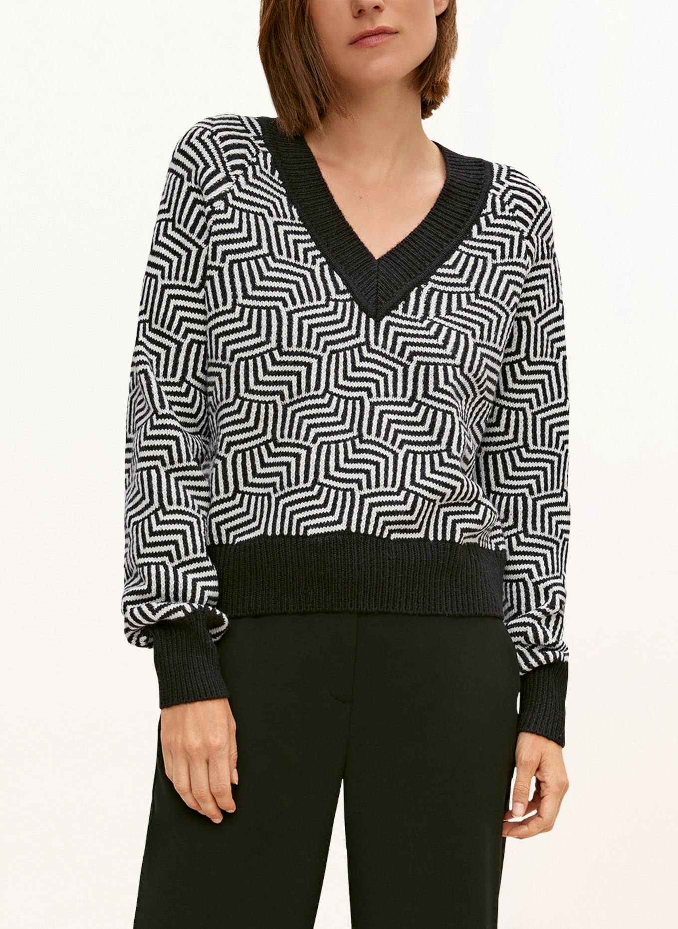 comma Sweater, Color: BLACK/ WHITE (Image 4)
