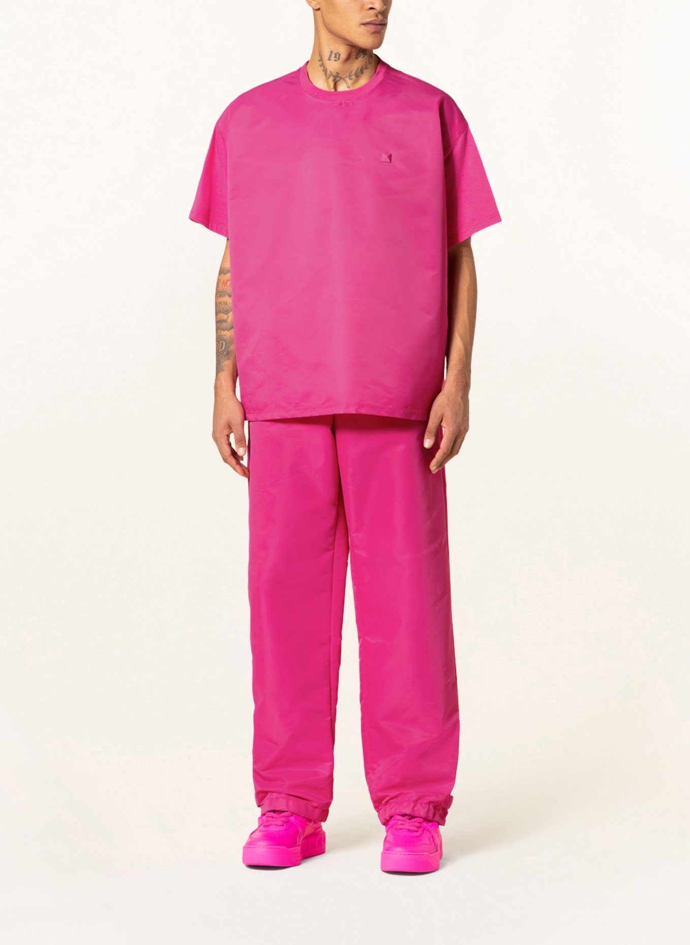 VALENTINO T-Shirt im Materialmix , Farbe: PINK (Bild 2)