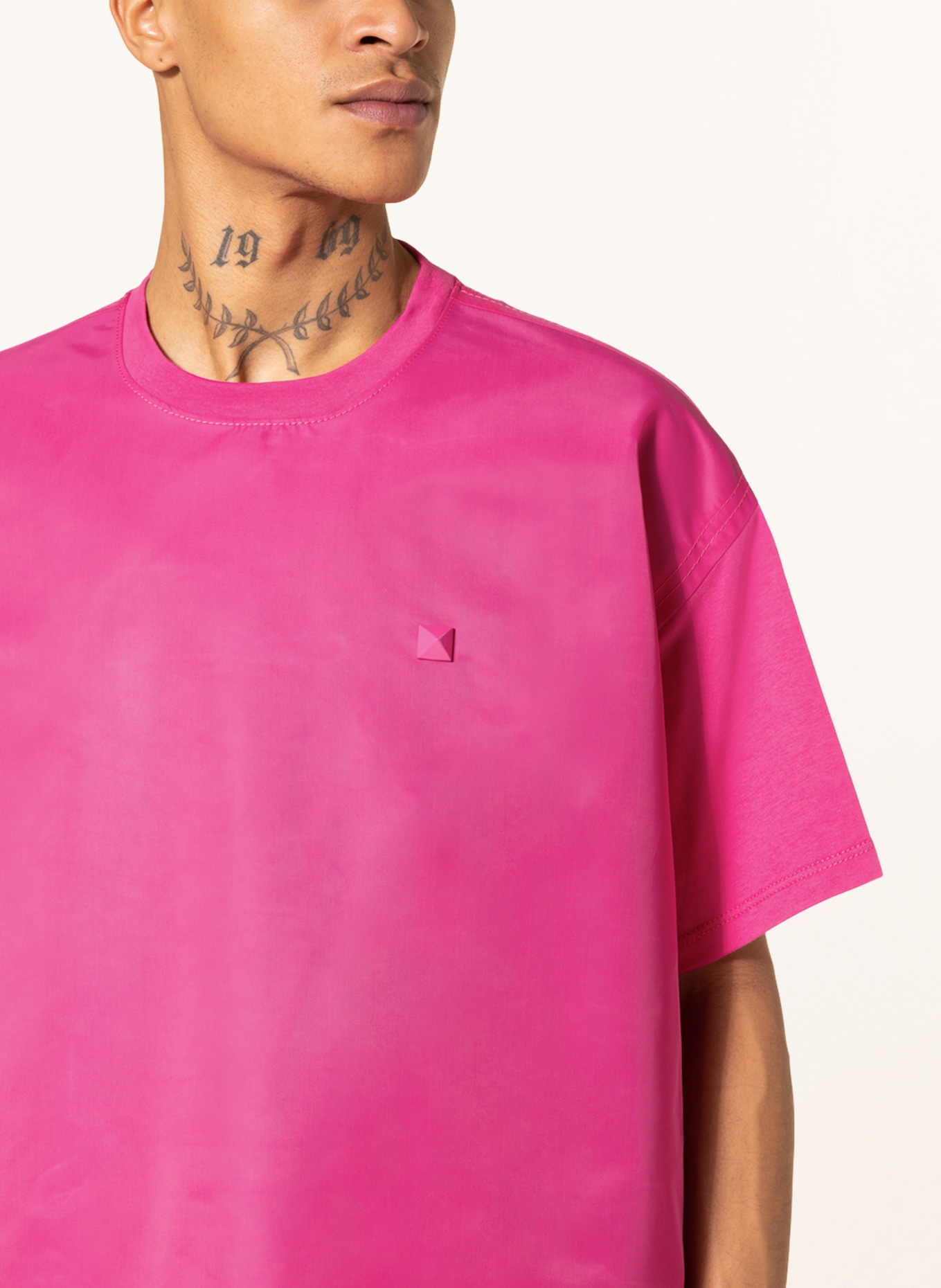 VALENTINO T-Shirt im Materialmix , Farbe: PINK (Bild 4)