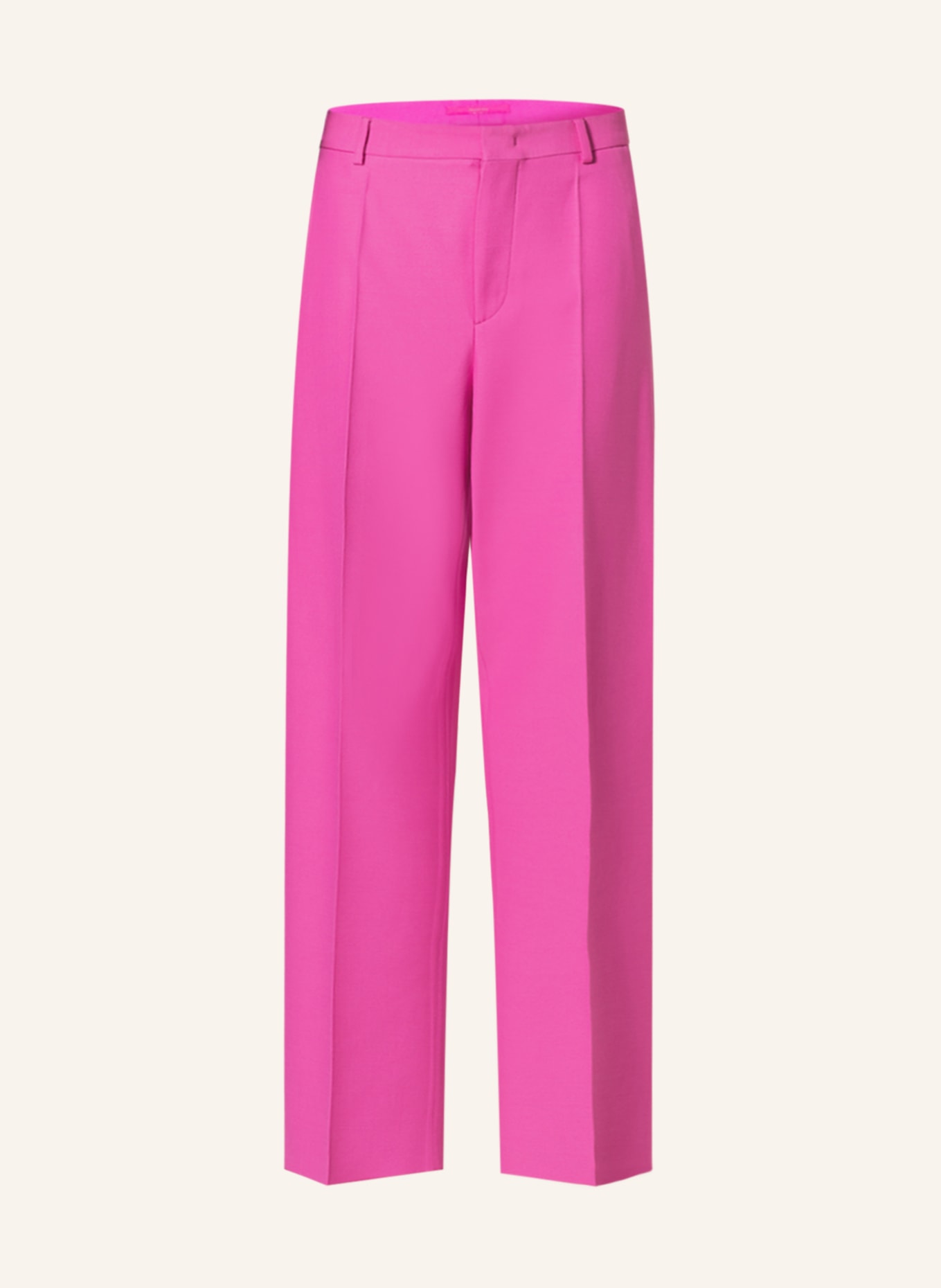 VALENTINO Spodnie regular fit z dodatkiem jedwabiu , Kolor: MOCNORÓŻOWY (Obrazek 1)