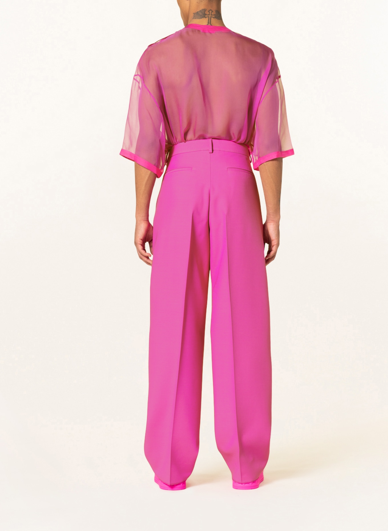 VALENTINO Regular fit trousers with silk , Color: PINK (Image 3)