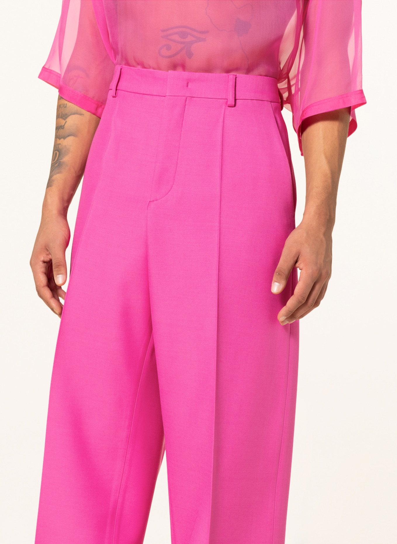 VALENTINO Regular fit trousers with silk , Color: PINK (Image 5)