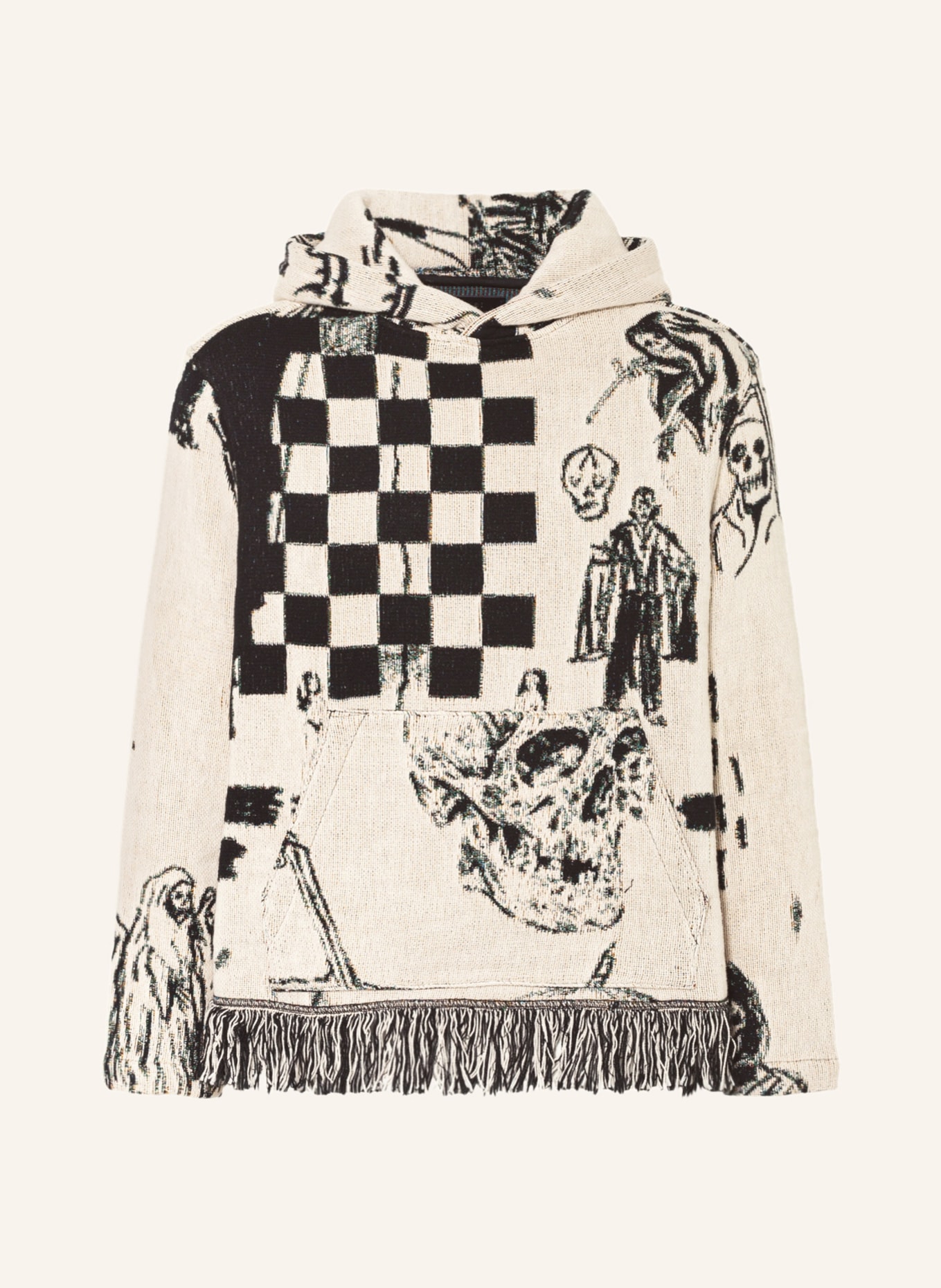 AMIRI Knit hoodie , Color: ECRU/ BLACK (Image 1)