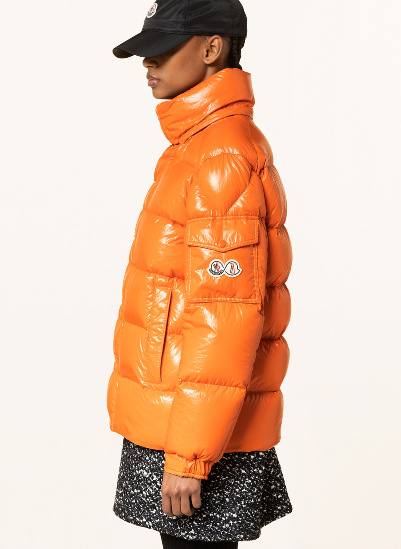 MONCLER Down jacket MONCLER MAYA 70 JACKET with detachable hood, Color: ORANGE (Image 6)