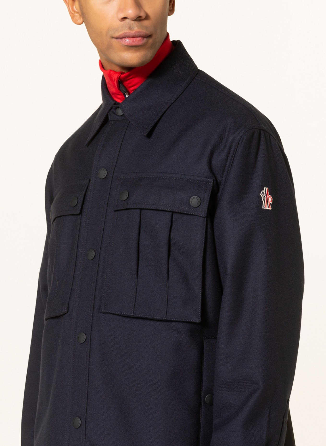 MONCLER GRENOBLE Down jacket ORNON in mixed materials, Color: DARK BLUE (Image 4)