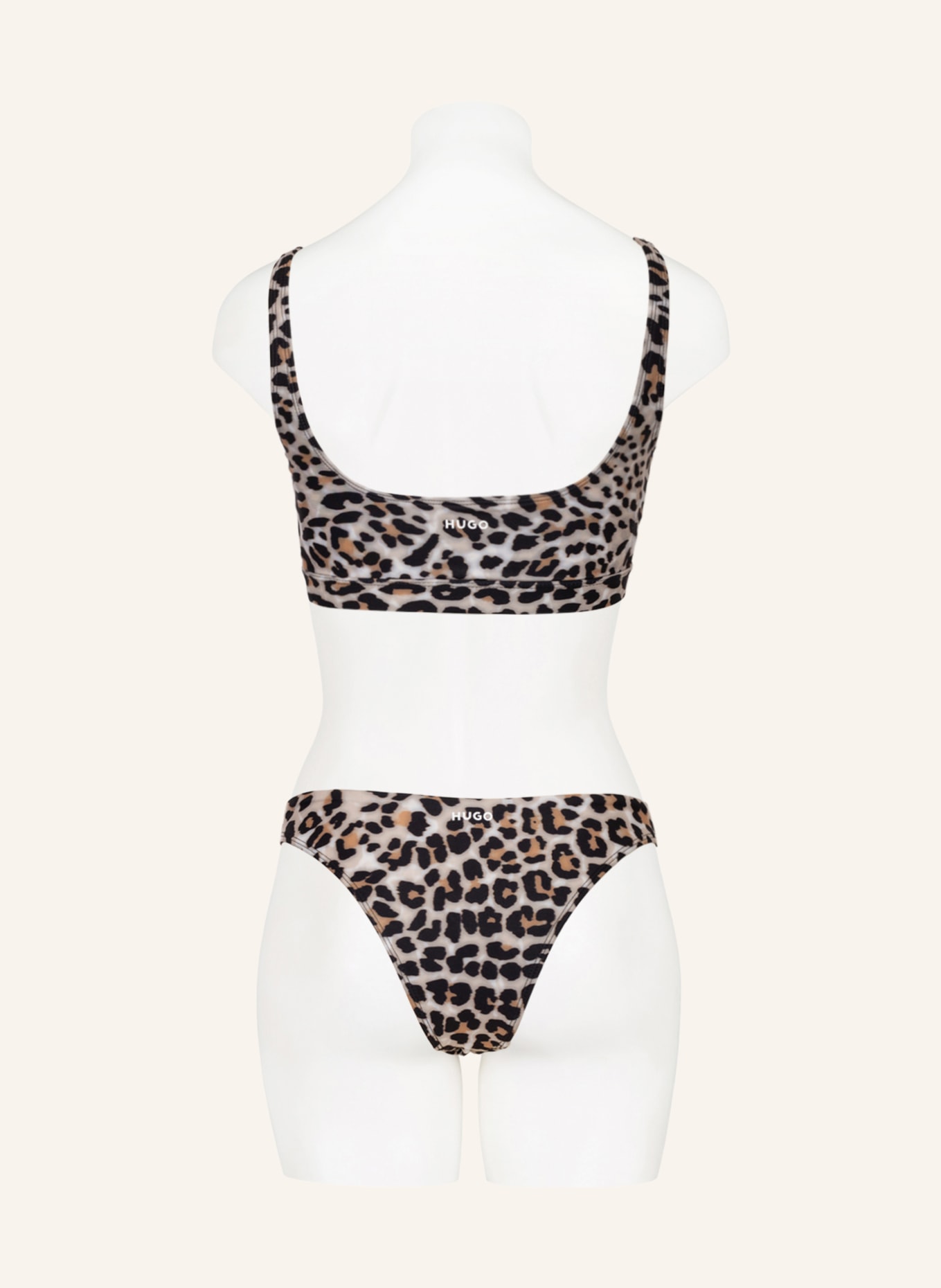HUGO Bralette bikini top LEO, Color: LIGHT BROWN/ COGNAC/ BLACK (Image 3)