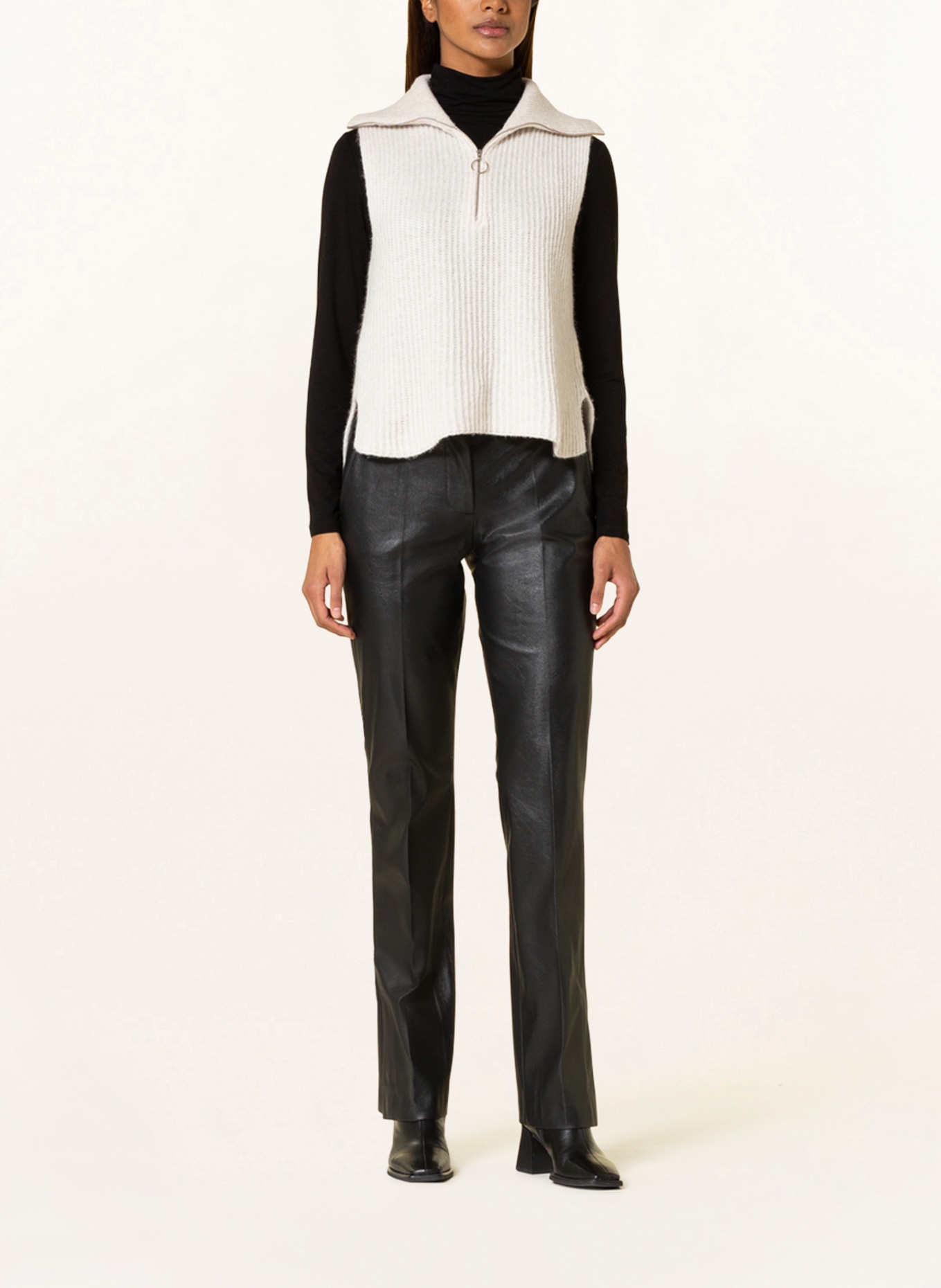 CINQUE Trousers CISERAFINA in leather look, Color: BLACK (Image 2)