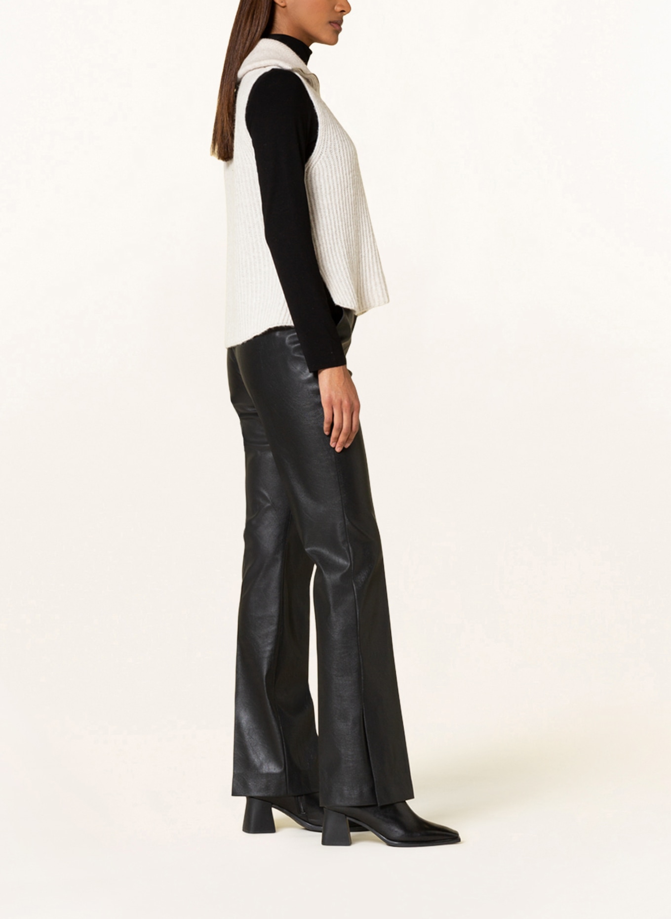 CINQUE Trousers CISERAFINA in leather look, Color: BLACK (Image 4)