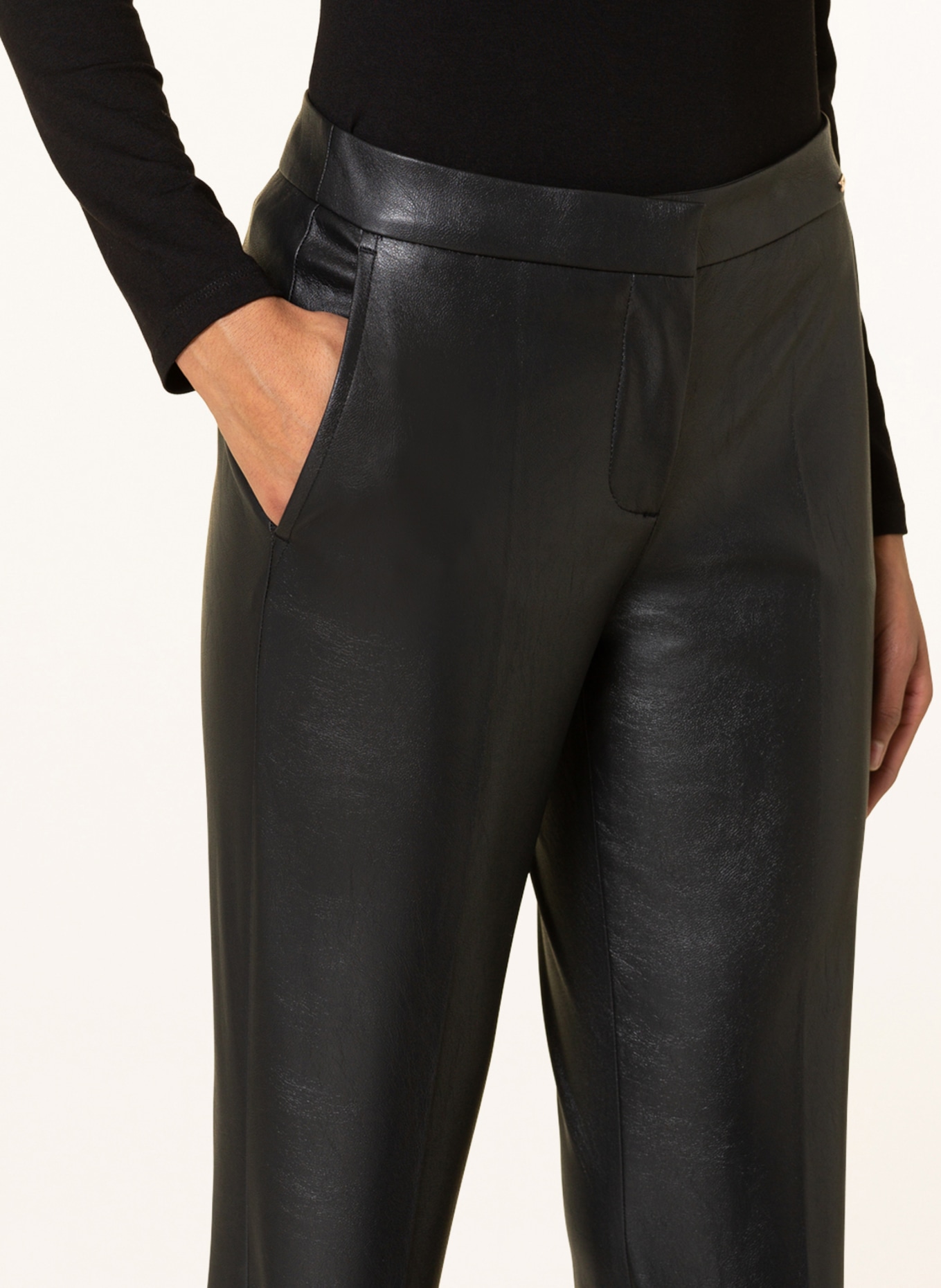 CINQUE Trousers CISERAFINA in leather look, Color: BLACK (Image 5)