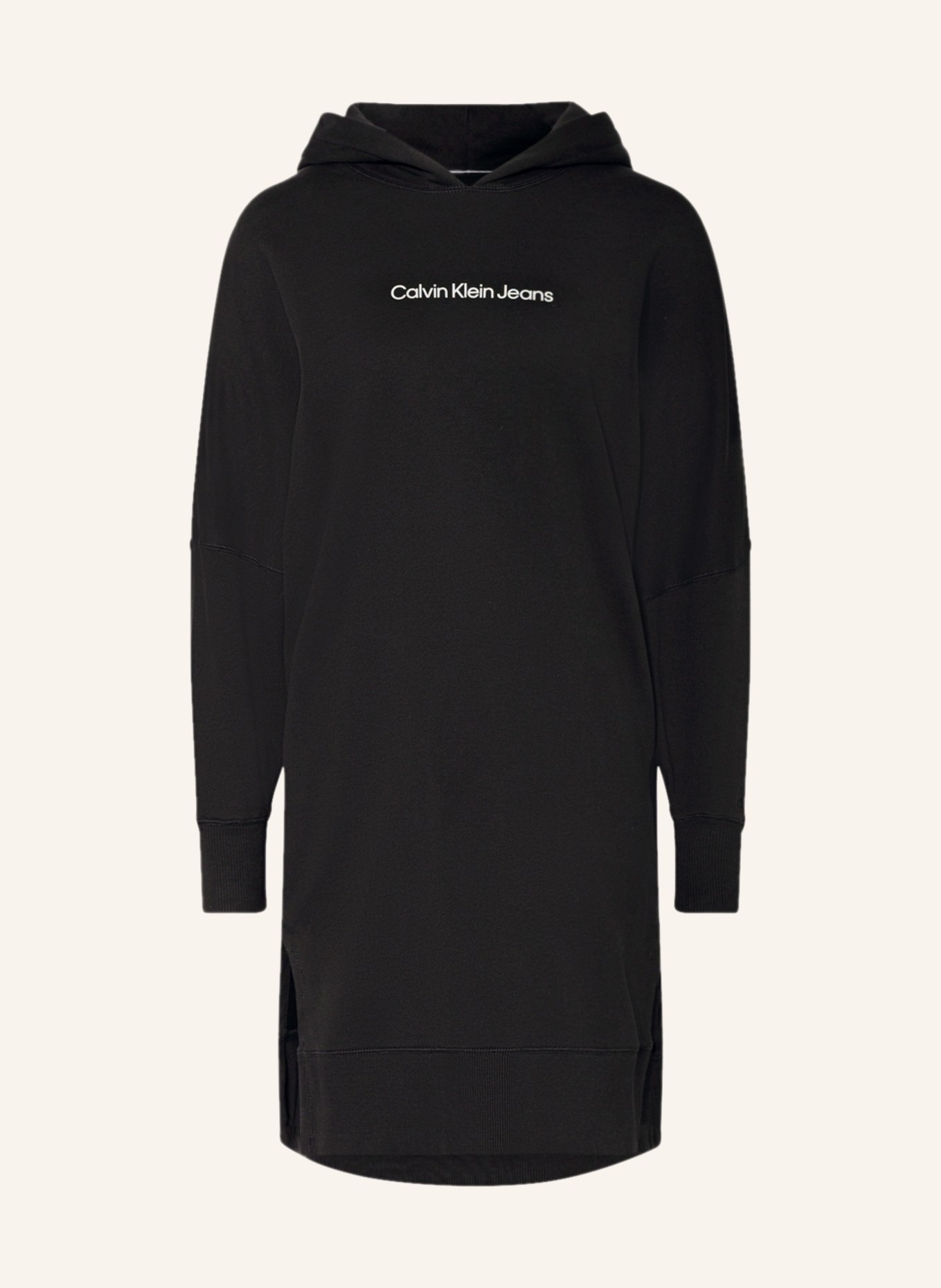 Calvin Klein Jeans Mikinové šaty s kapucí, Barva: ČERNÁ (Obrázek 1)